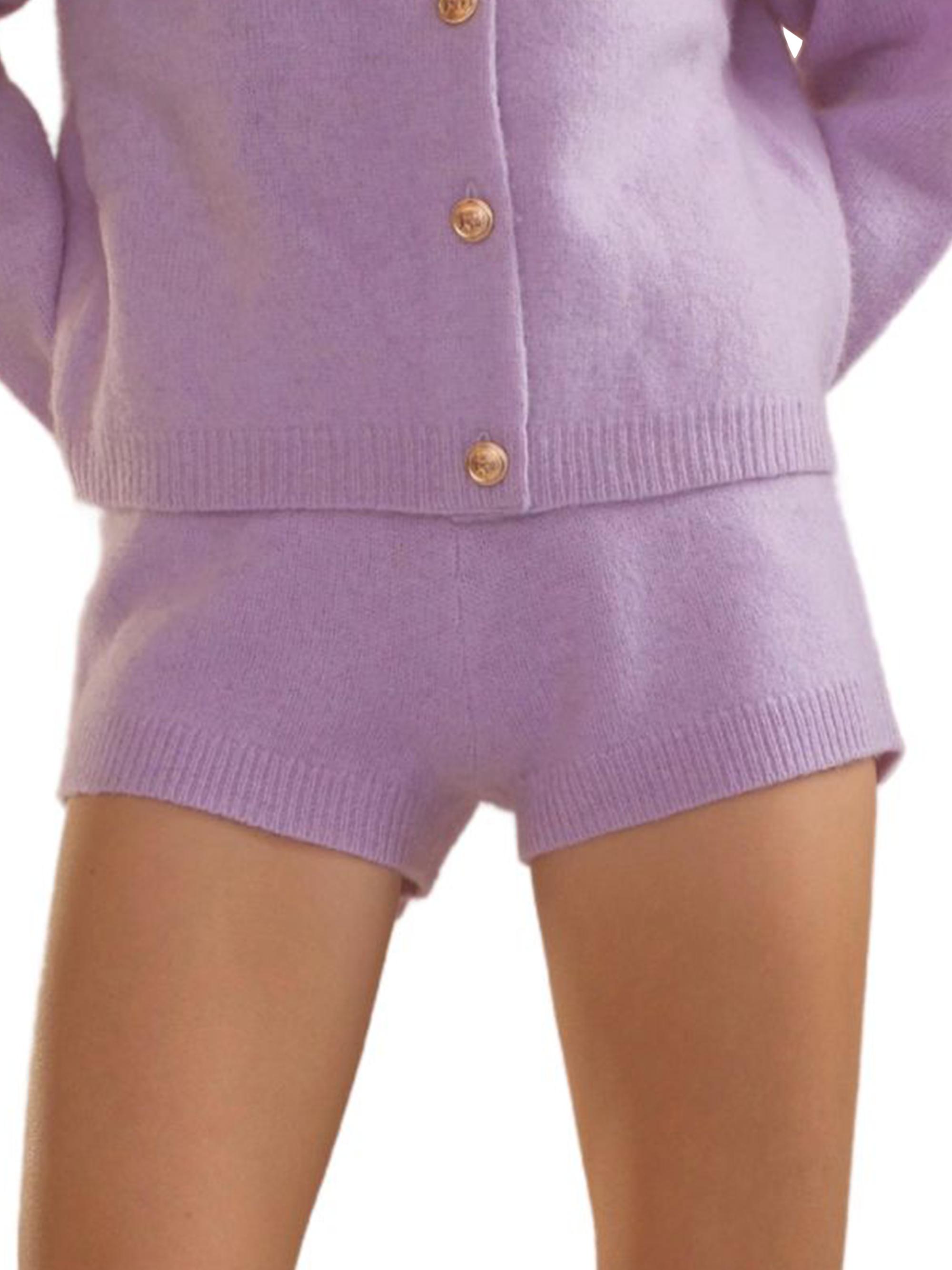 Cynthia Rowley Women's Wool Knit Shorts - Lavender