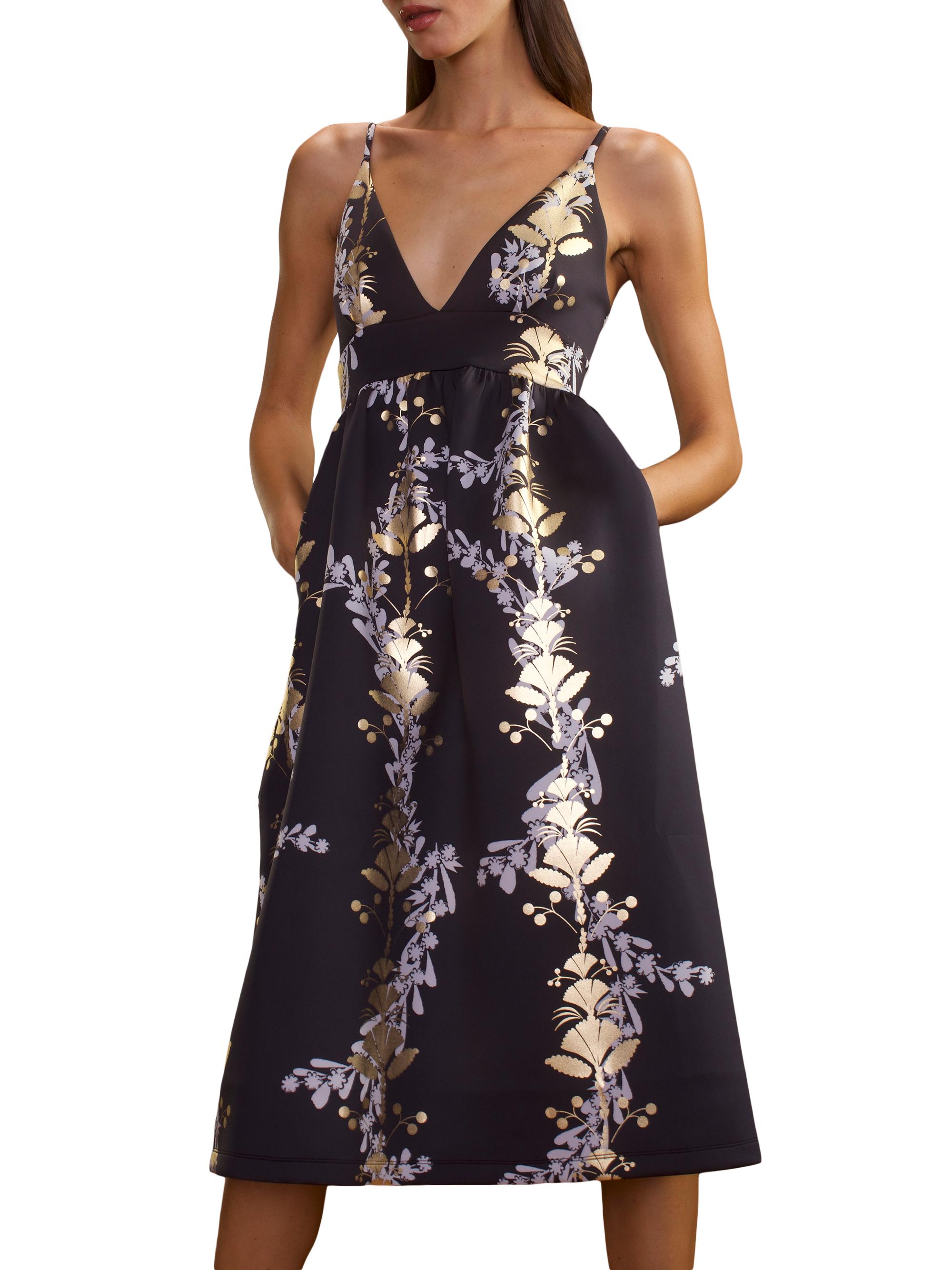 Cynthia Rowley Bonded Cami Floral Midi-Dress | Saks Fifth Avenue