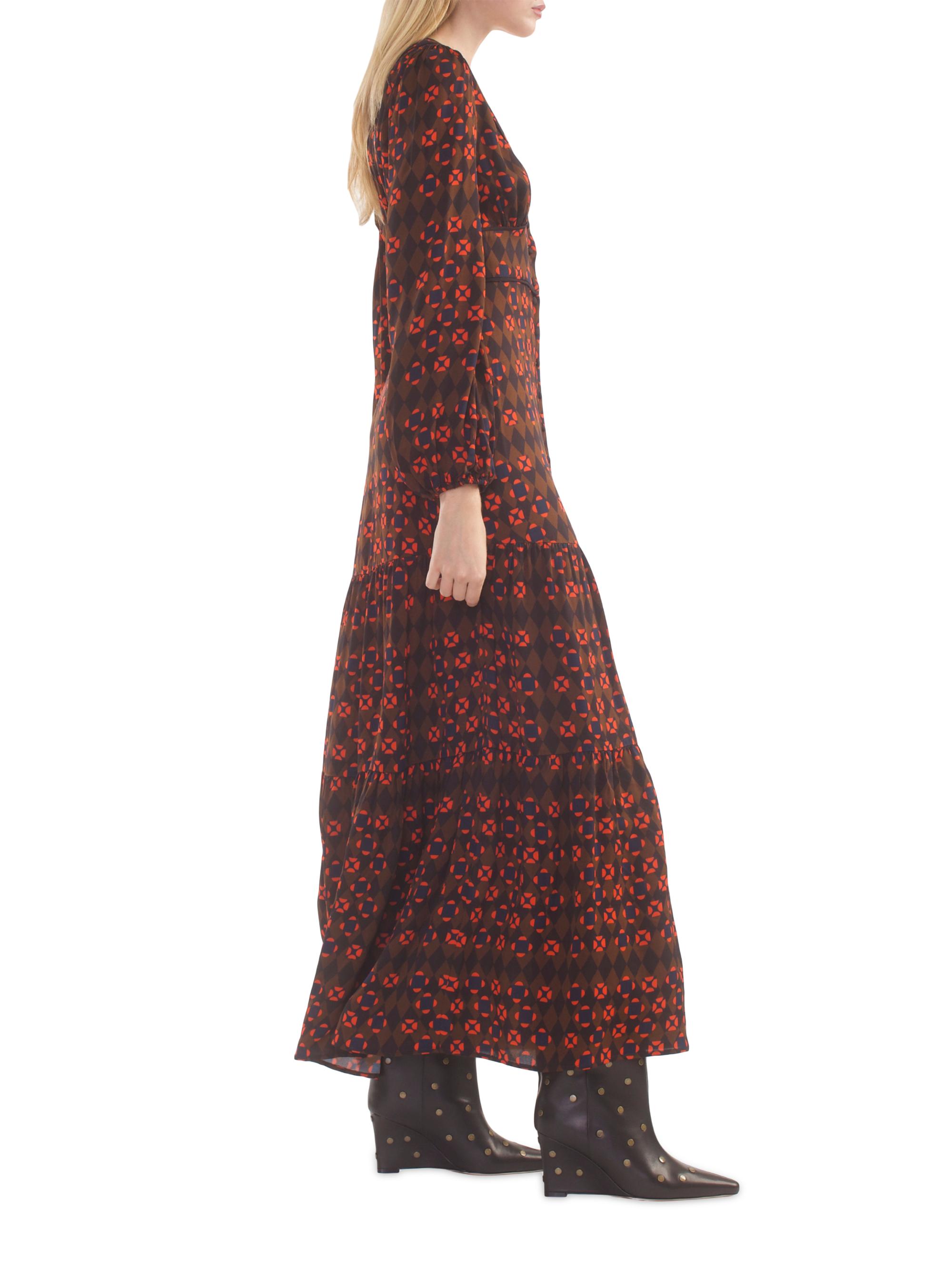 chinese dress ladies Pink Georgette Floral Printed Tiered Dress  Product Video