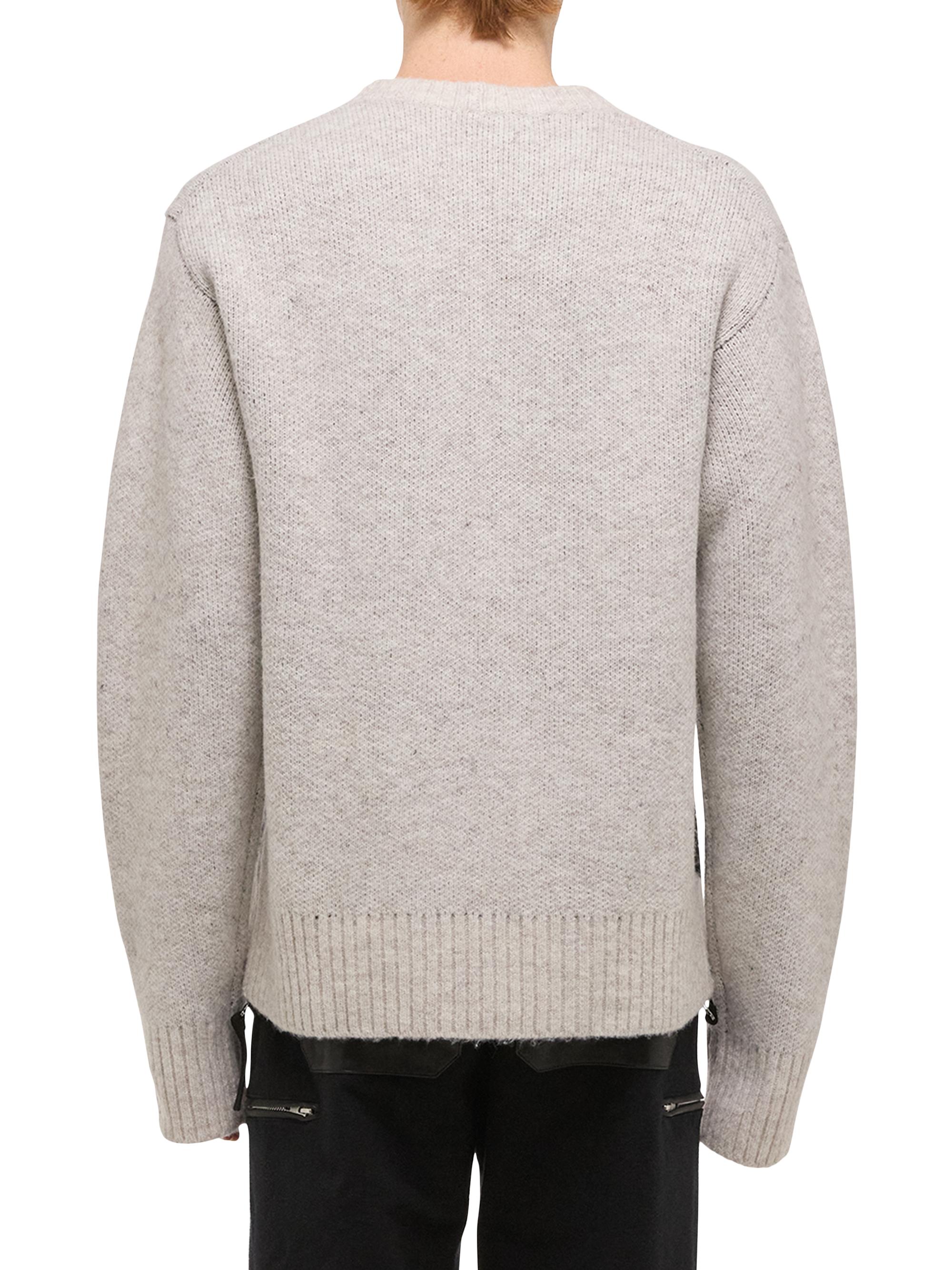 Helmut Lang Logo Instarsia Knit Crewneck Sweater | Saks