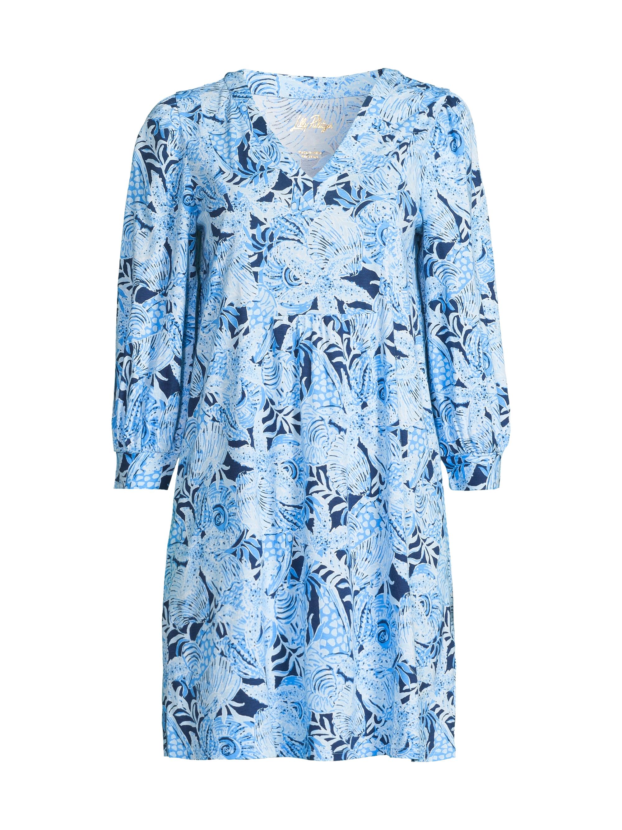 Lilly Pulitzer Women's Cass Floral Cotton Dress - Bonaire Blue