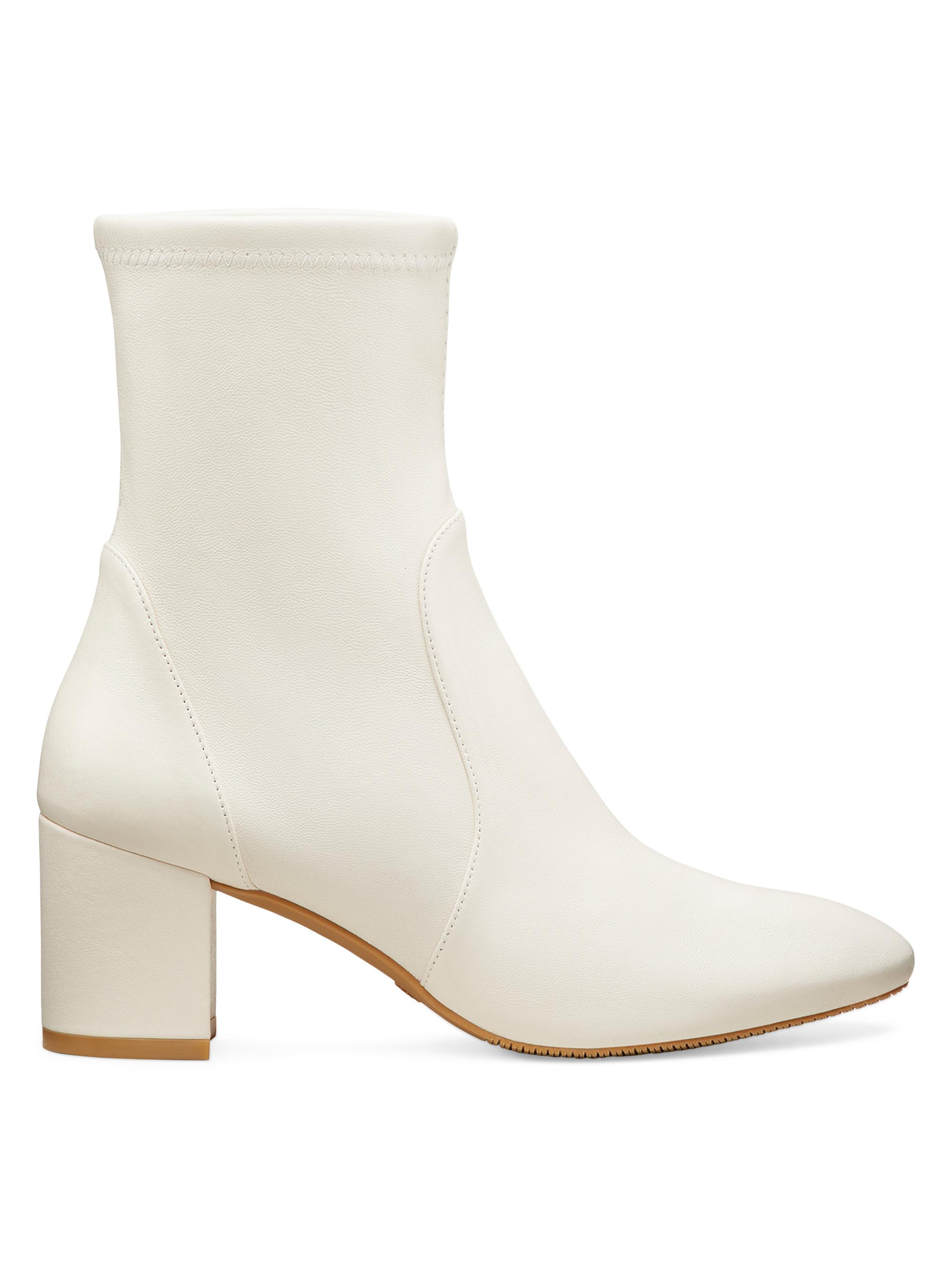 Stuart Weitzman Women's Yuliana 60MM Stretch Leather Ankle Boots - Cream
