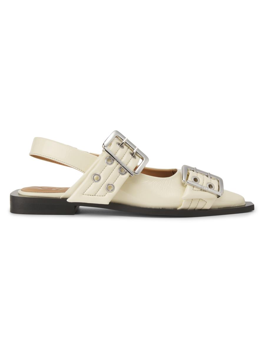 VIP【関税送料無料】希少 GANNI DENIM SLINGBACK BALLETS Ganni Buckle Ballerina denim slingback flats - Shoes
