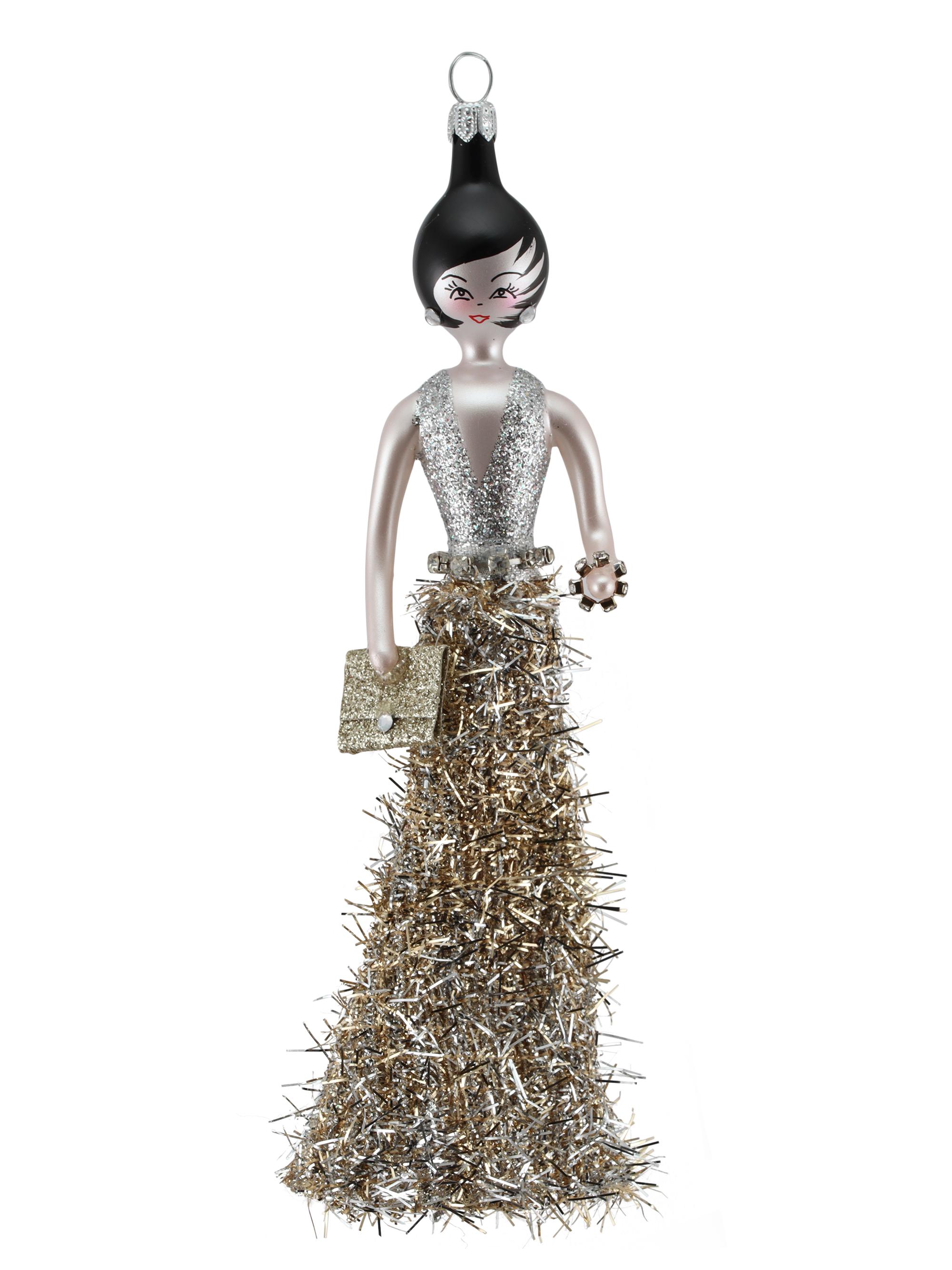 De Carlini Soffieria  Christine Silver & Gold Dress Ornament