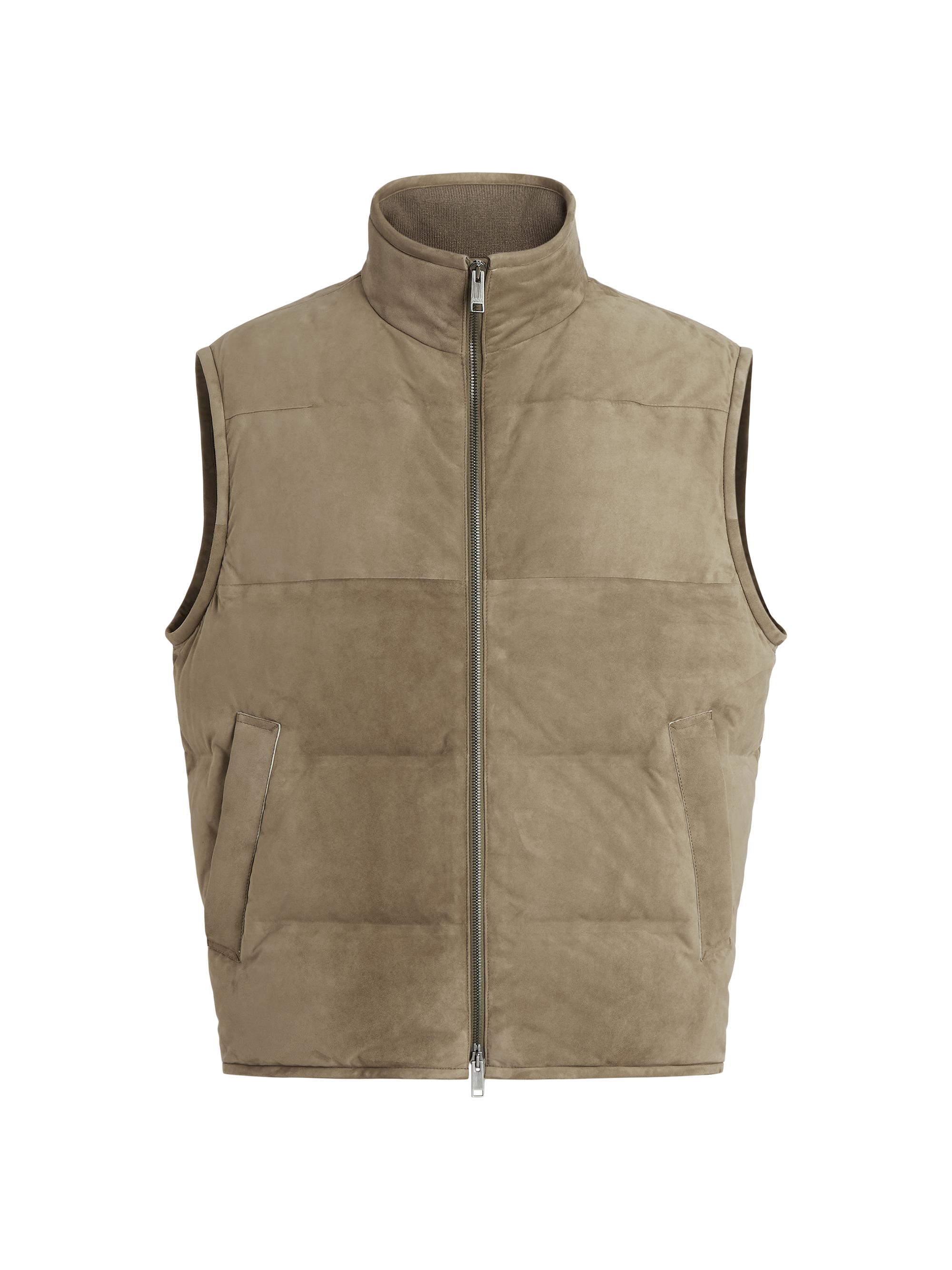ZEGNA Men's Suede Vest - Dark Brown