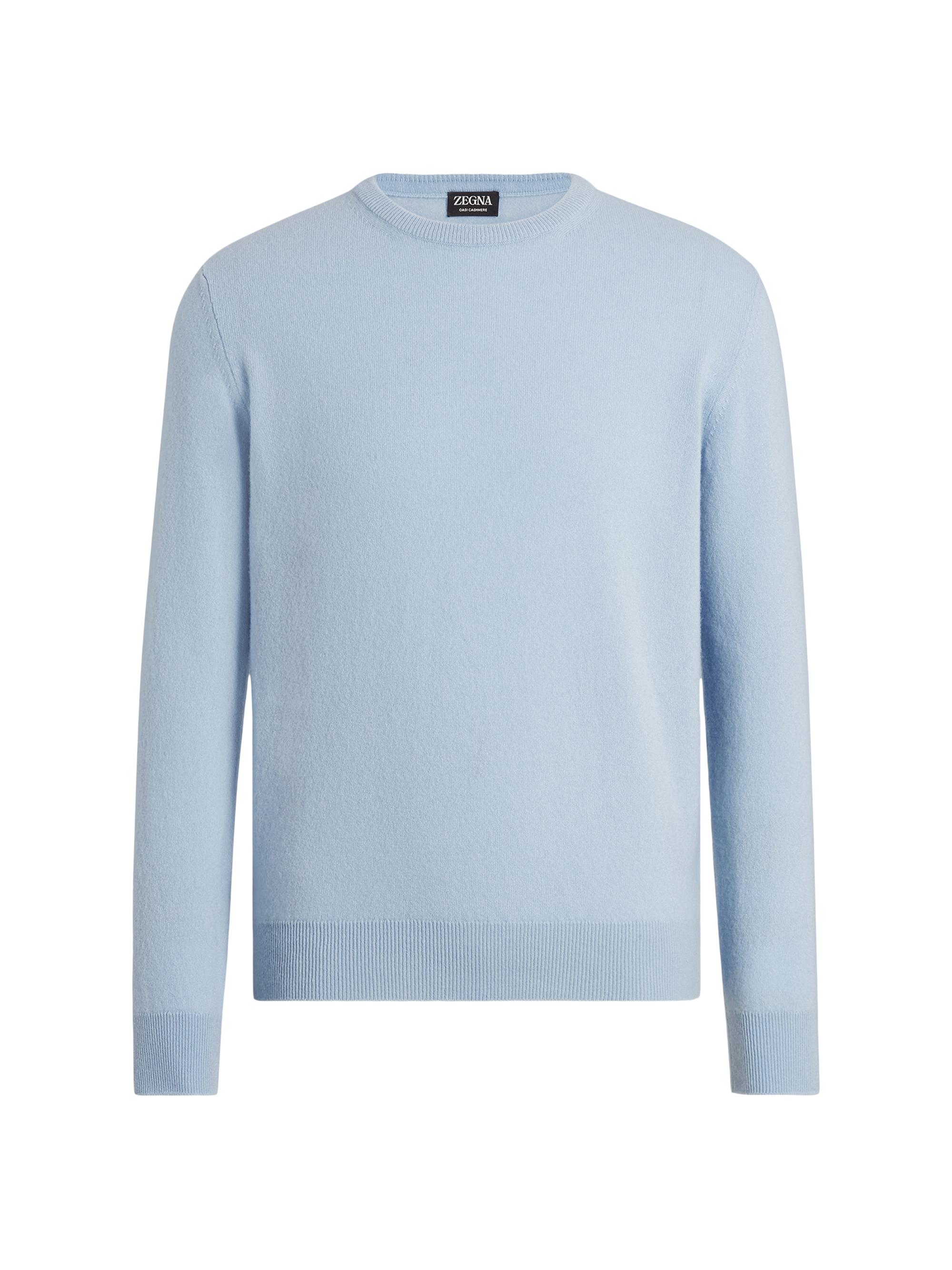 ZEGNA Men's Oasi Cashmere Crewneck Sweater - Light Blue