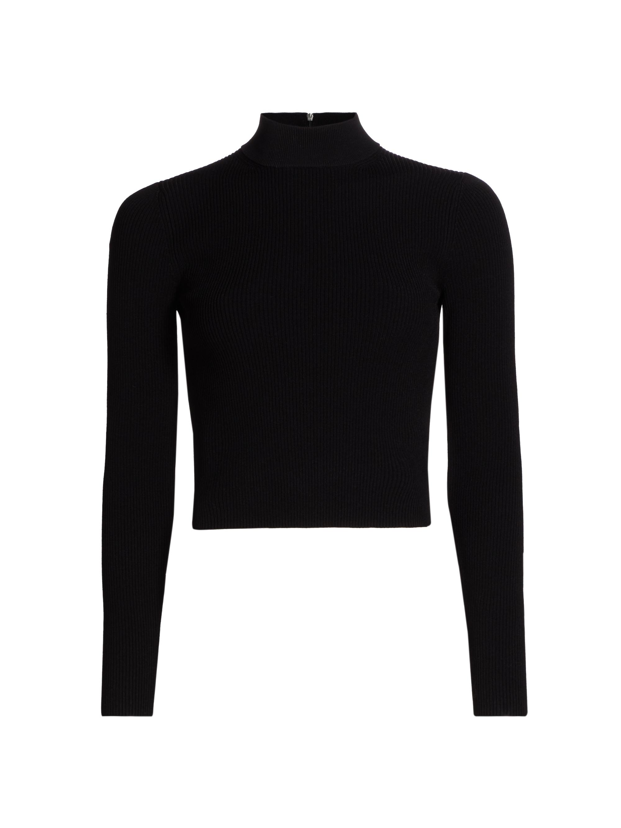 MICHAEL Michael Kors Women's Cropped Rib-Knit Sweater - Black