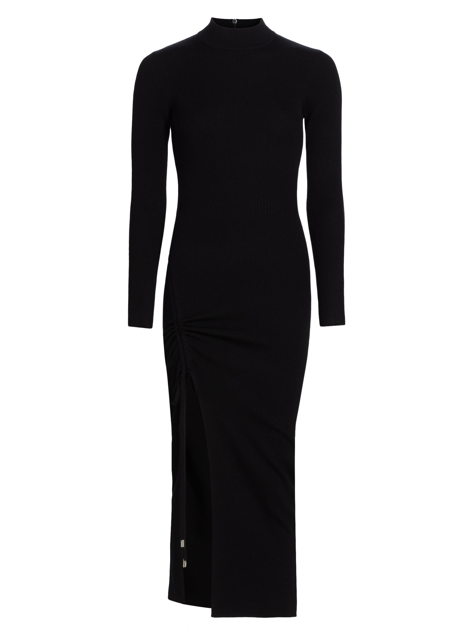MICHAEL Michael Kors Women's Merino Ruched Maxi Dress - Black