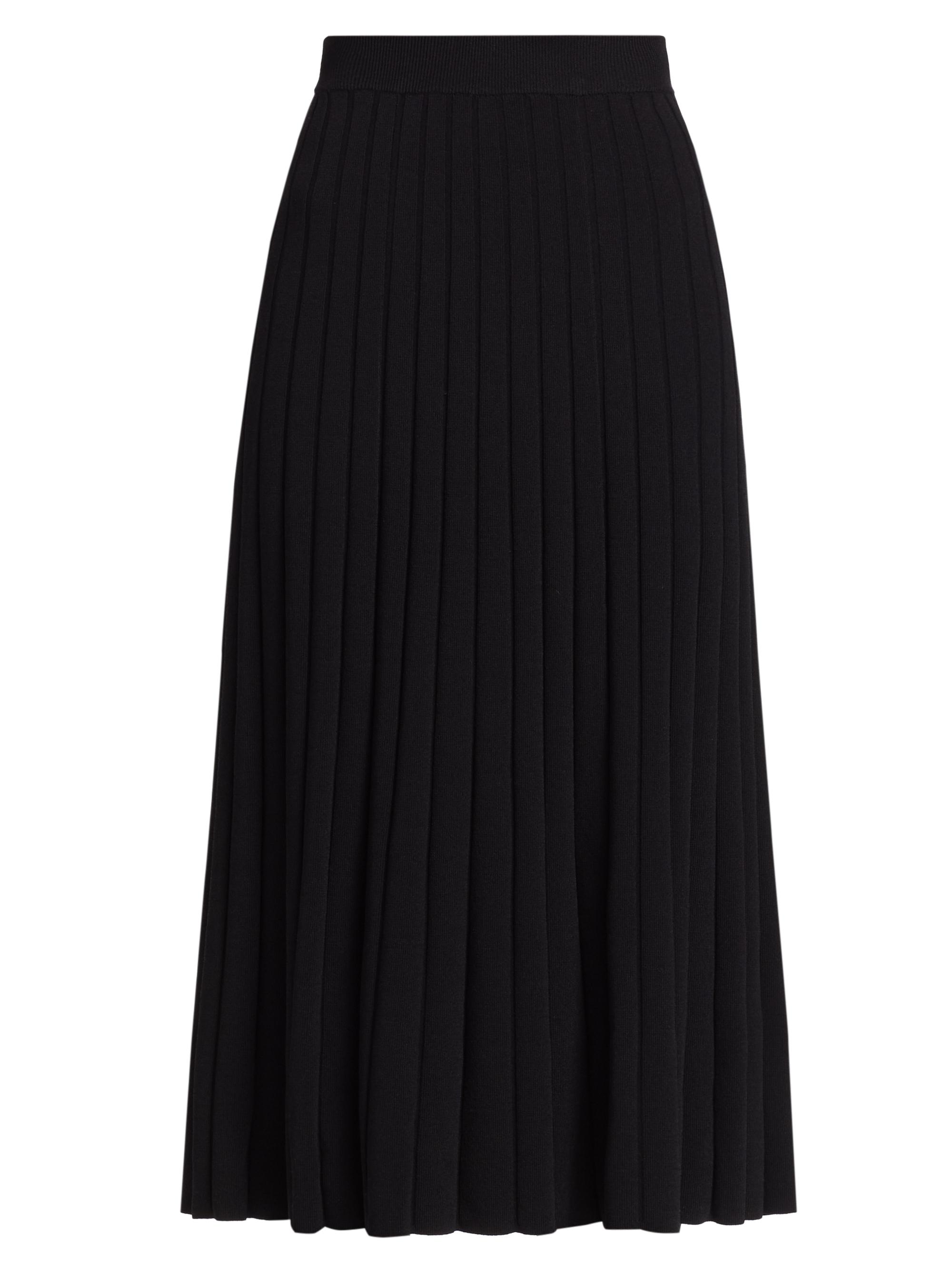 MICHAEL Michael Kors Women's Ribbed Midi Skirt - Black