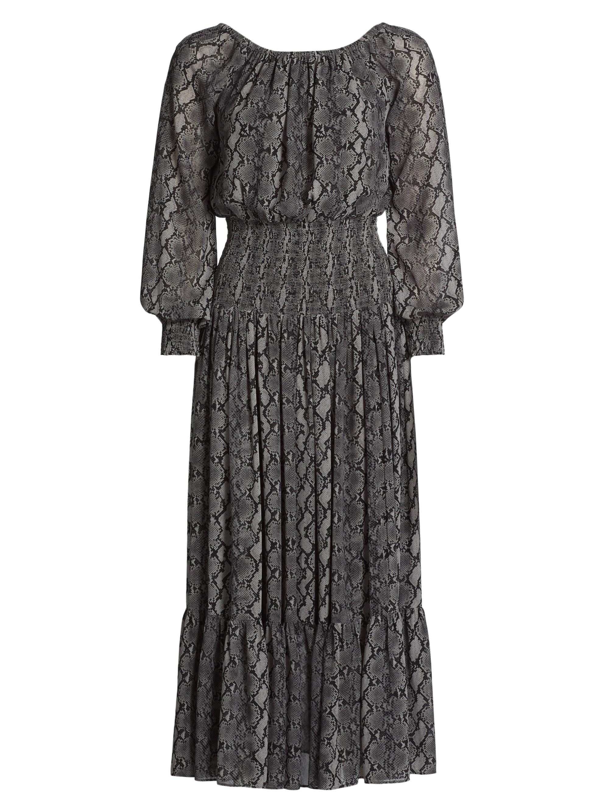 Boatneck Smocked Maxi Dress