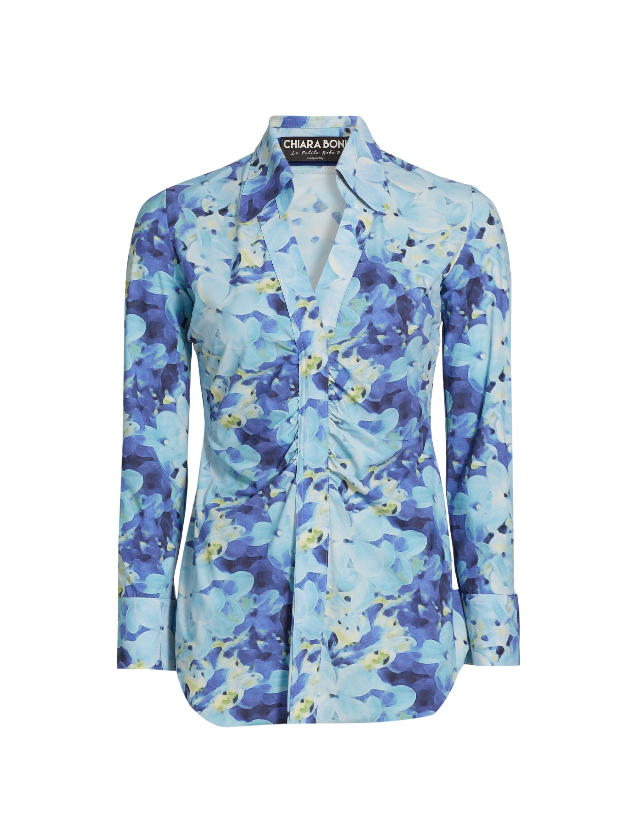 Chiara Boni La Petite Robe Women's Shohreh Floral Ruched Shirt - Provence Print