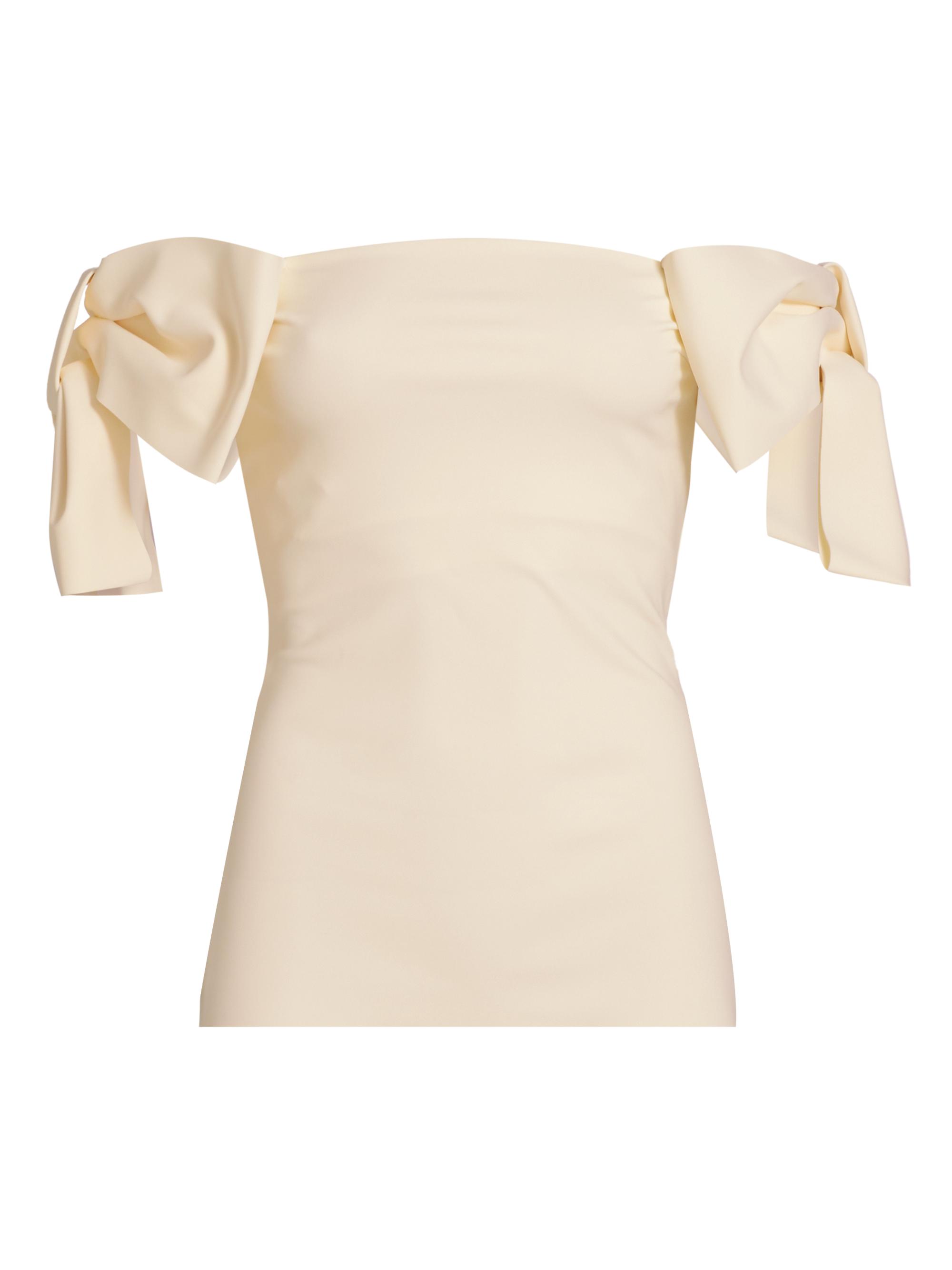 Chiara Boni La Petite Robe Women's Bunjiro Bow Off-The-Shoulder Top - Cream