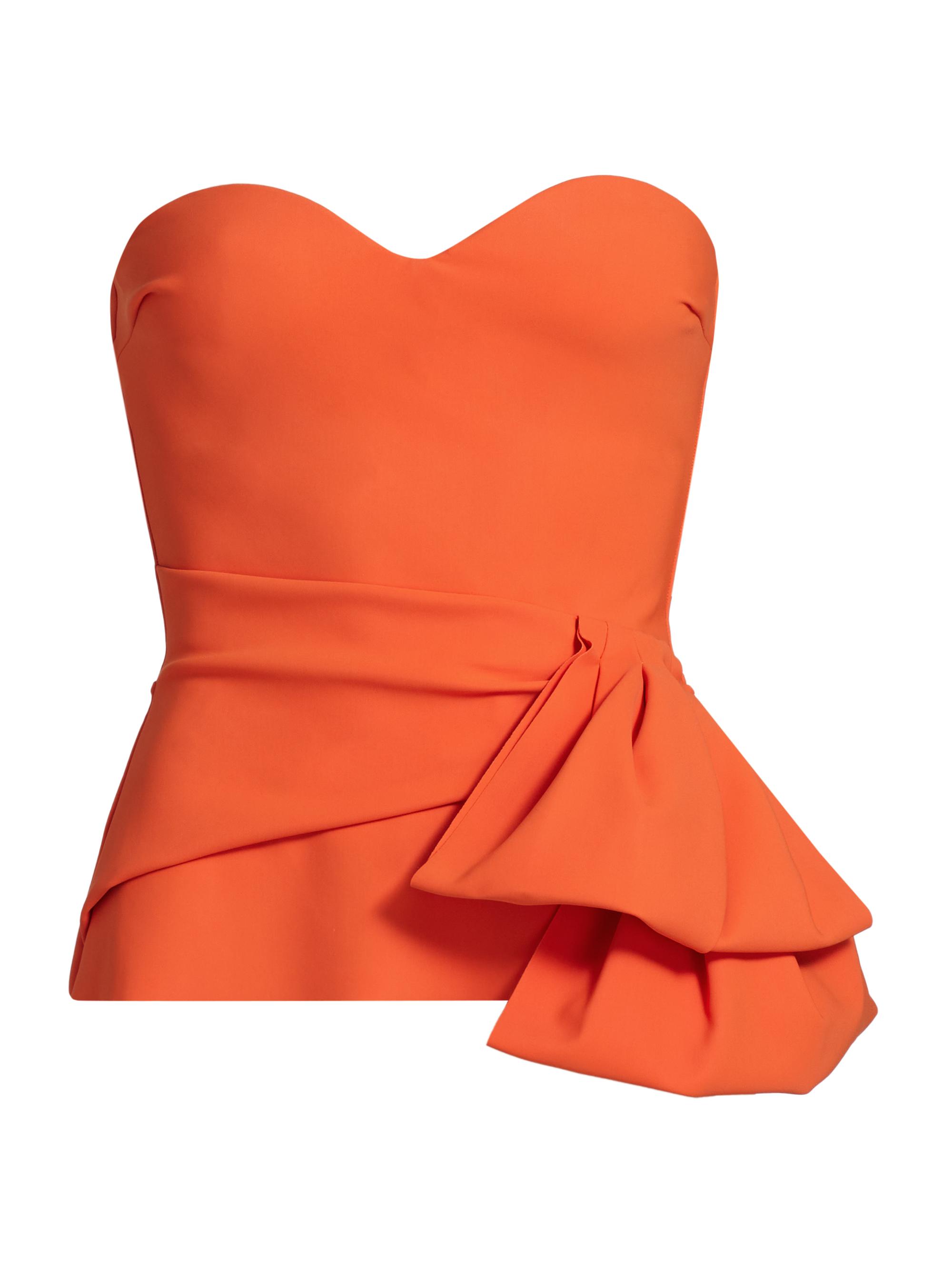 Chiara Boni La Petite Robe Women's Leapy Strapless Bow Top - Tangerine