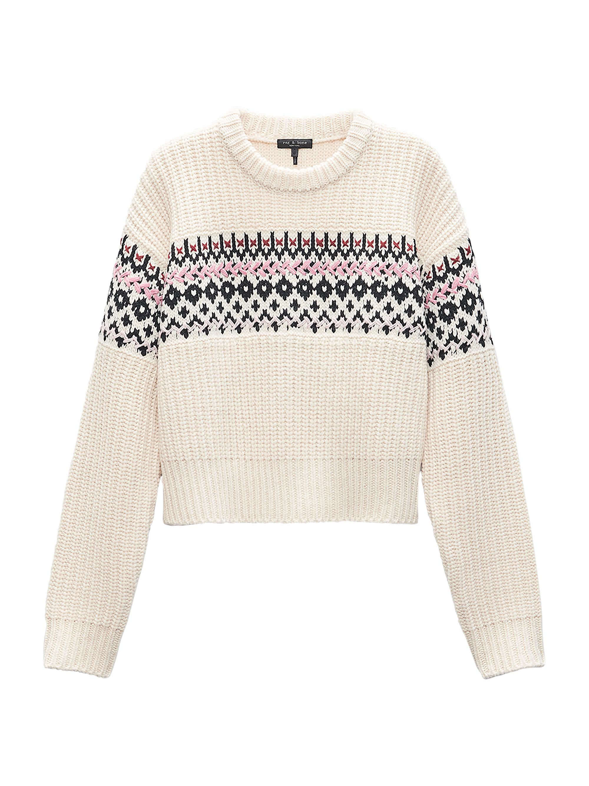 rag & bone Women's Leigh Fair Isle-Style Crewneck Sweater -