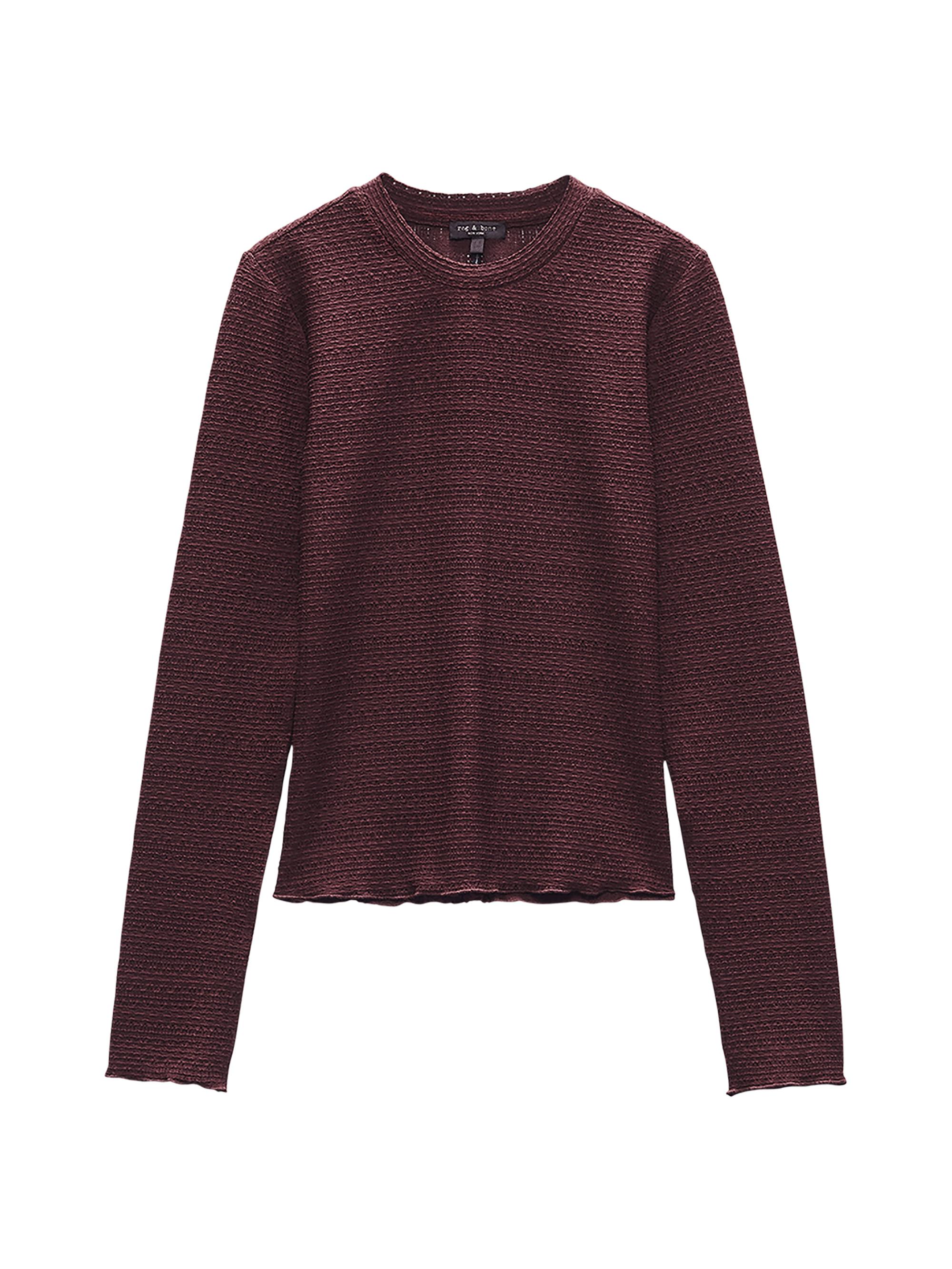 rag & bone Women's Julia Textured-Knit Crewneck Sweater - Dark Purple