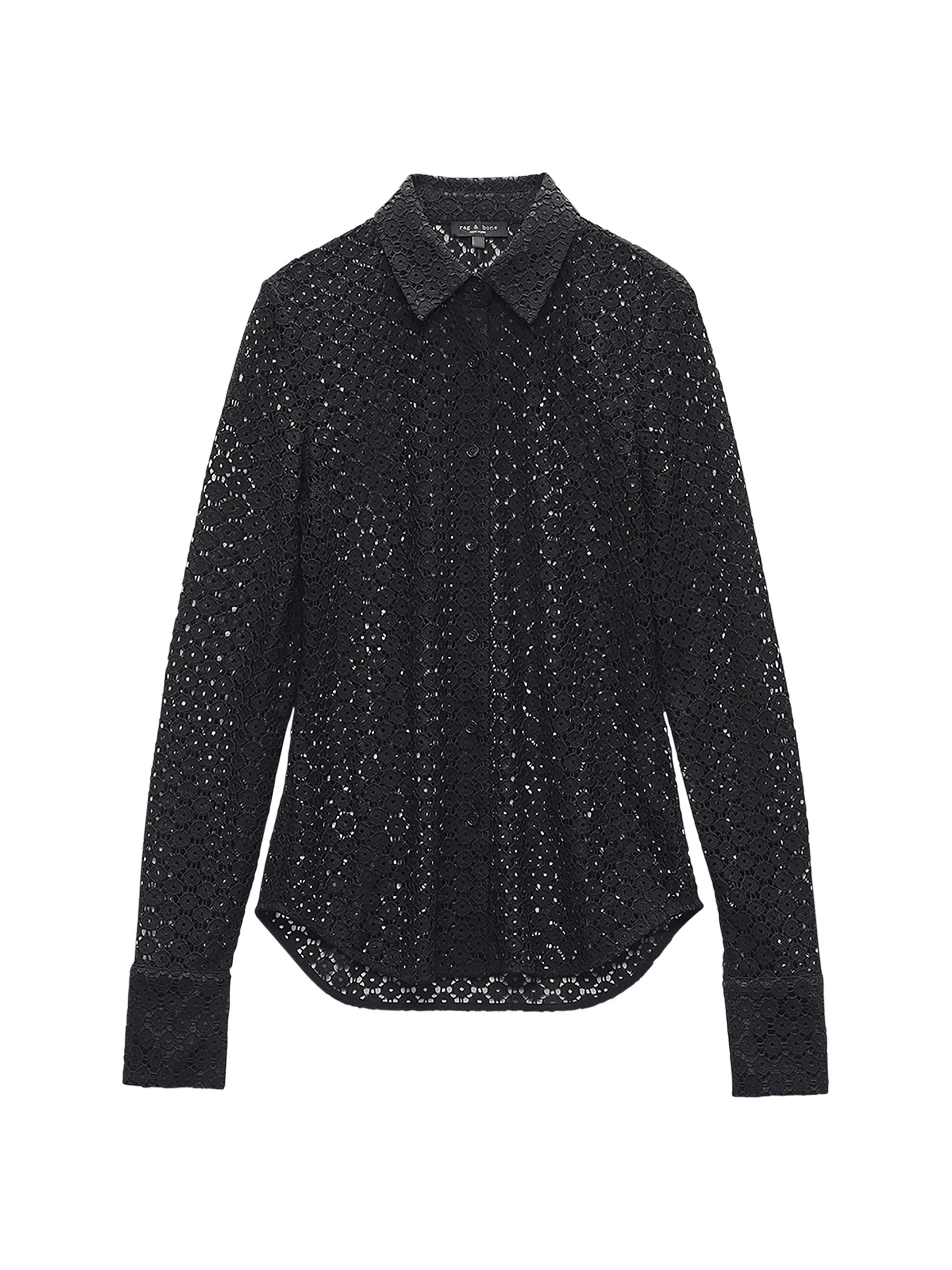 yilon Lace gather tops/ブラック Long Sleeve Lace Top Black | NA-KD