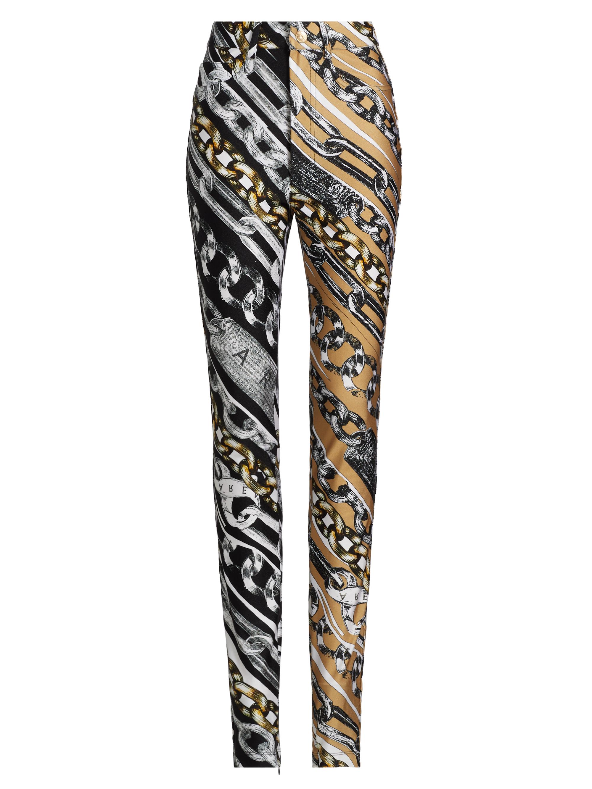 Area Women's Chain-Printed High-Rise Leggings - Multi Black Beige White