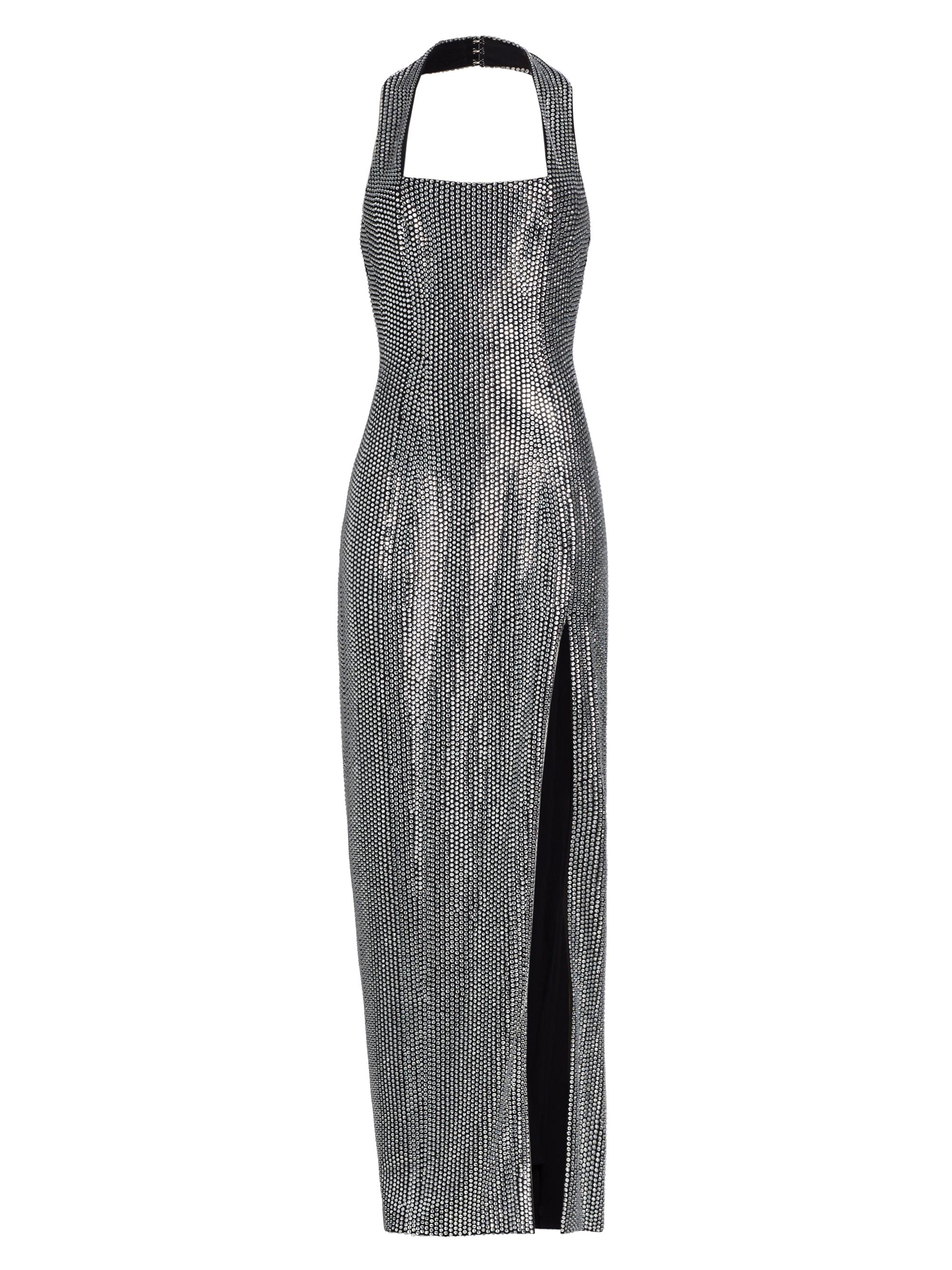 Area Women's Crystal-Embellished Halterneck Gown - Black