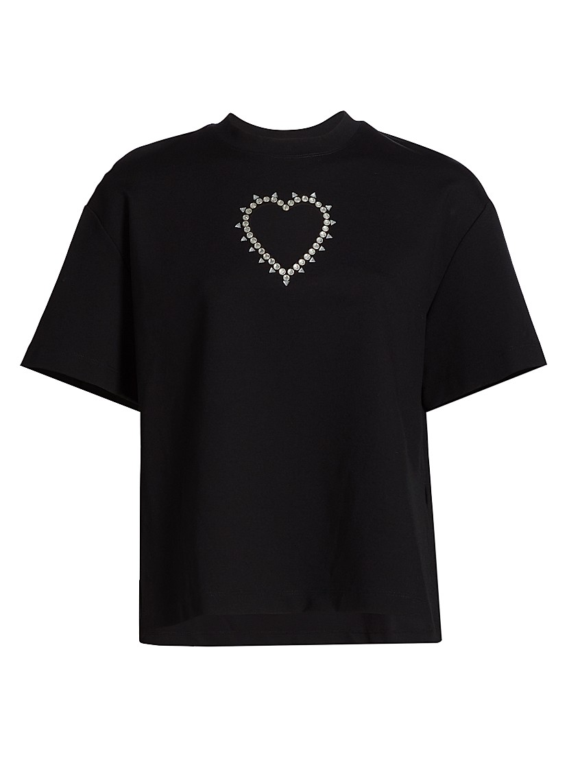 Shop Area Crystal Heart Cut-Out T-Shirt | Saks Fifth Avenue Shop Area Crystal Heart Cut-Out T-Shirt | Saks Fifth Avenue