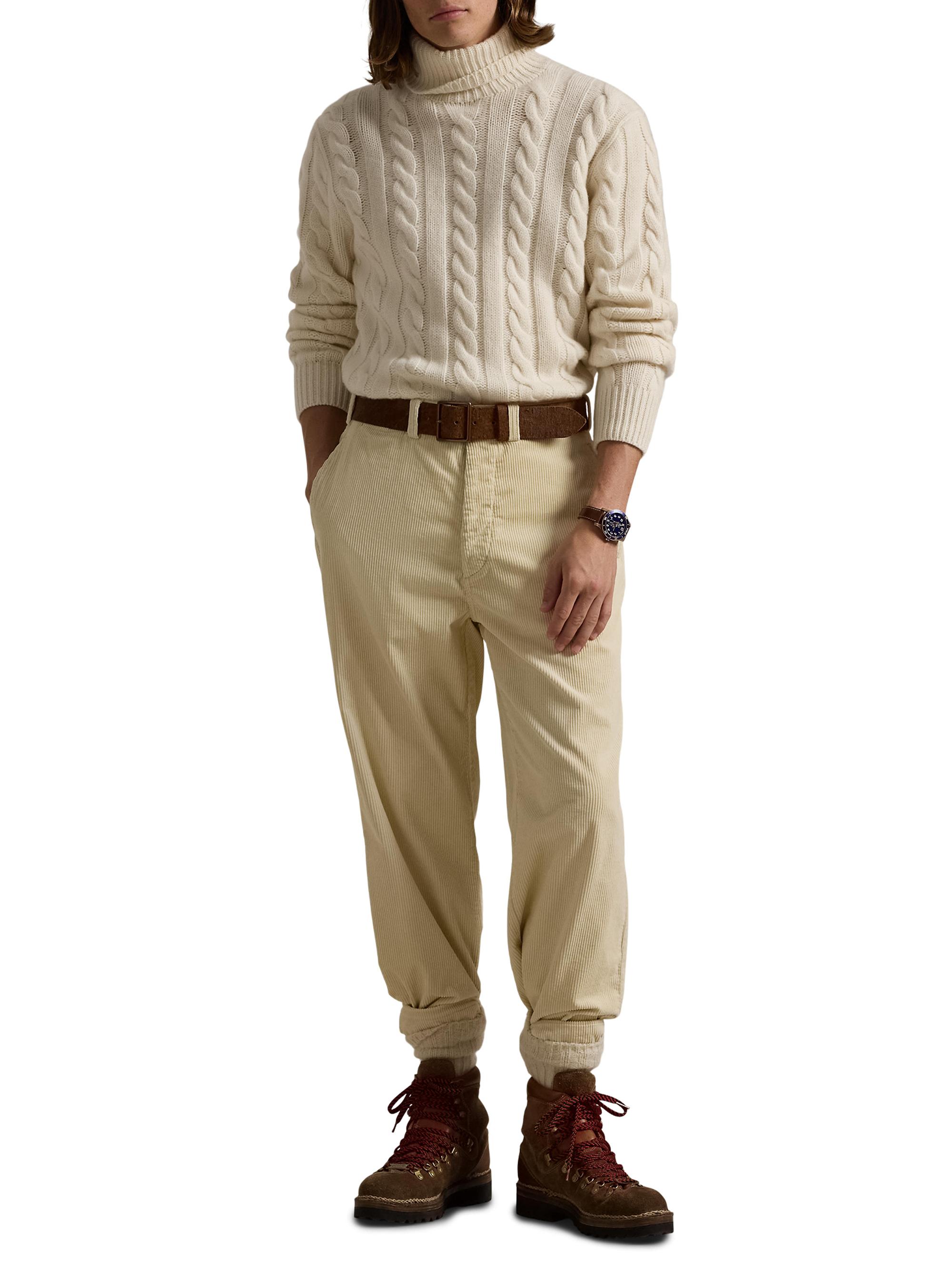 Polo Ralph Lauren Cable-Knit Wool-Cashmere Turtleneck Sweater