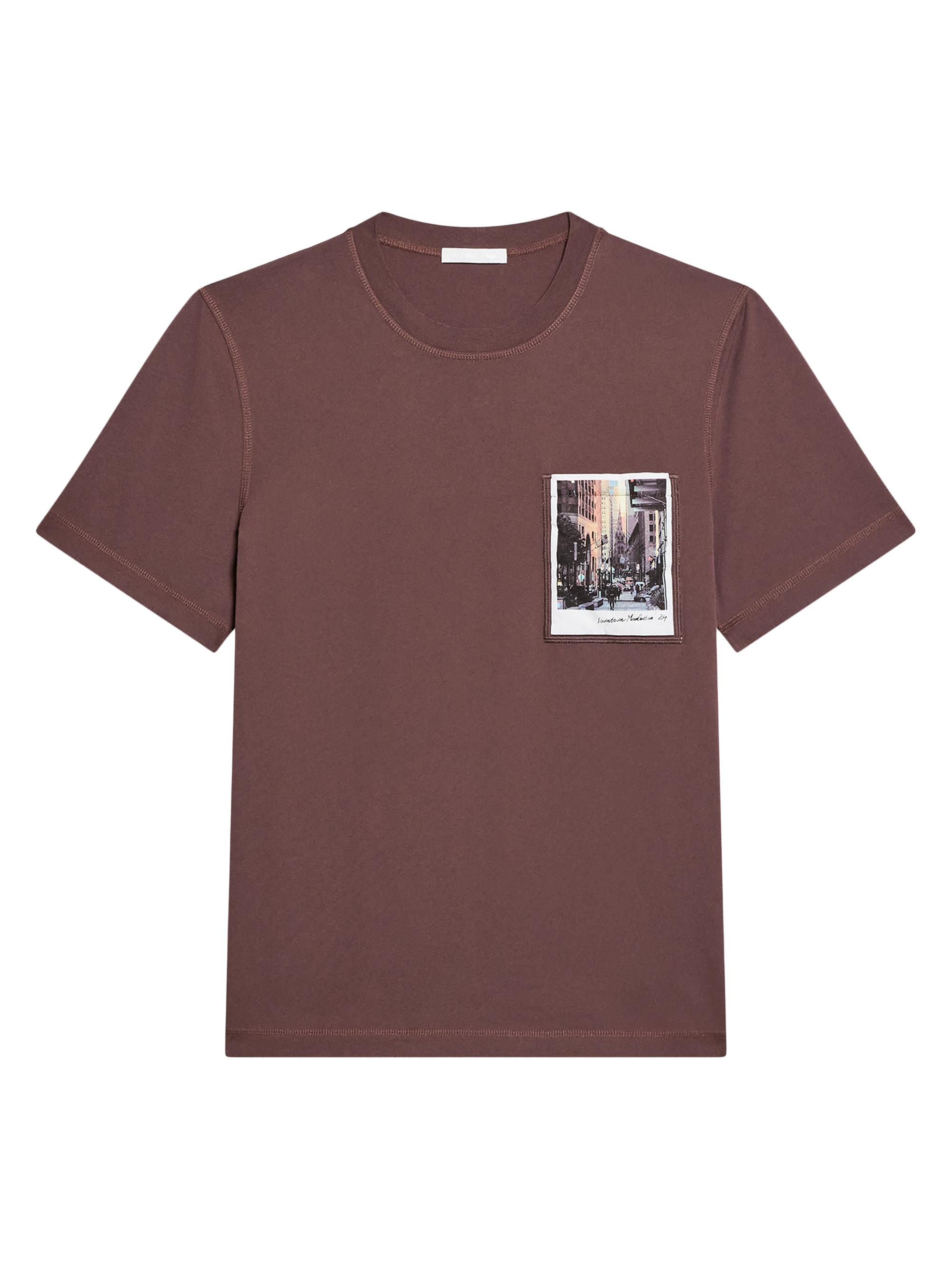 Helmut Lang Men's Postcard Cotton Crewneck T-Shirt - Brick