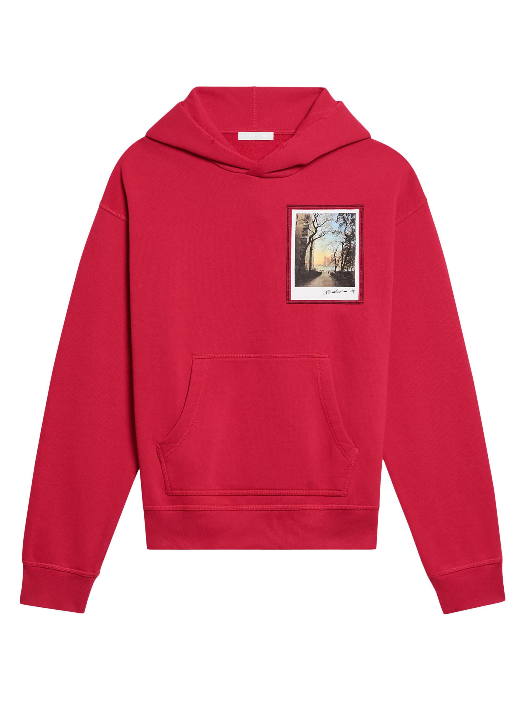 Helmut Lang Men's Postcard Cotton Hoodie - Bordeaux