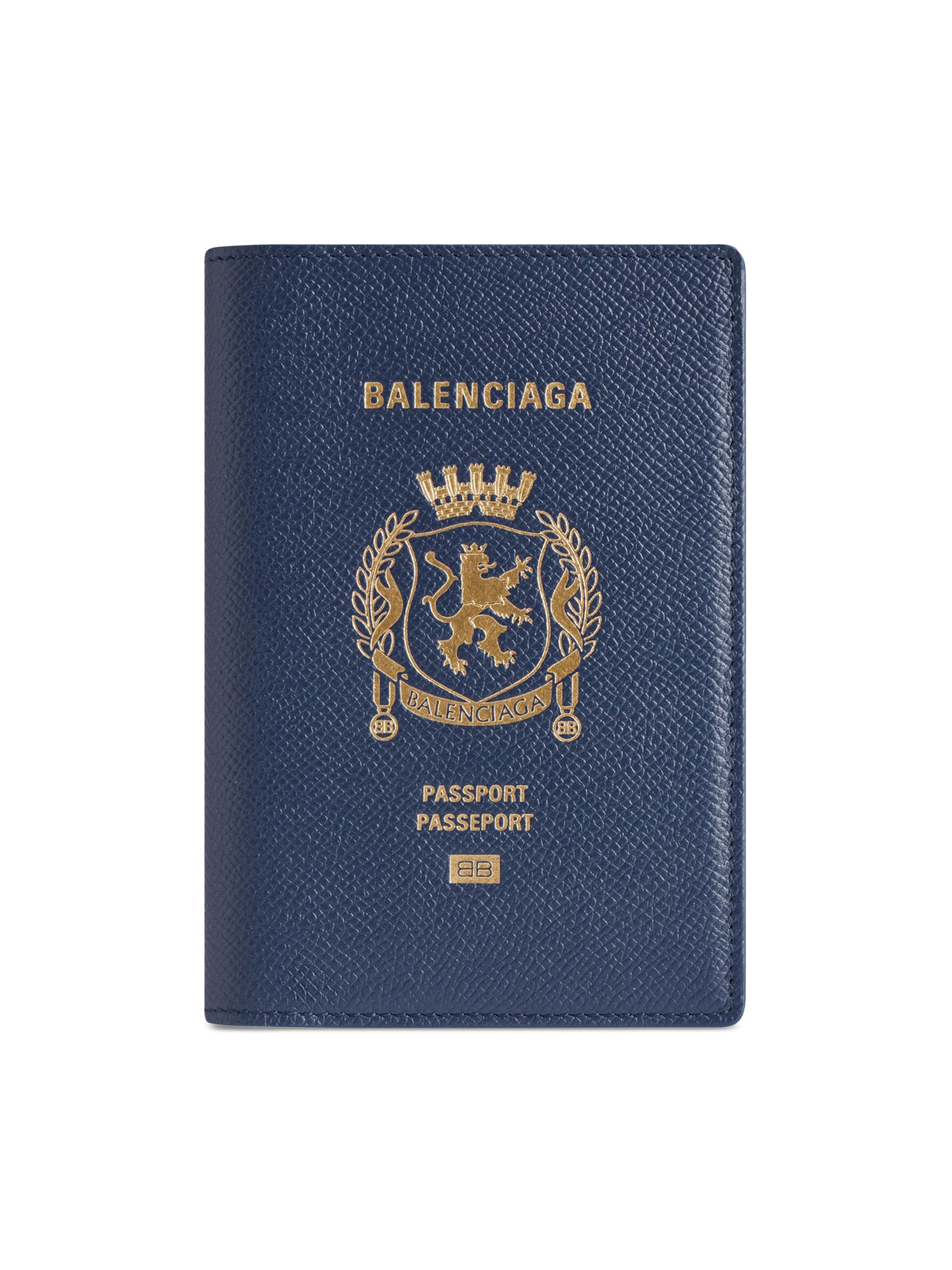 Balenciaga Men's Passport Holder - Passport Blue