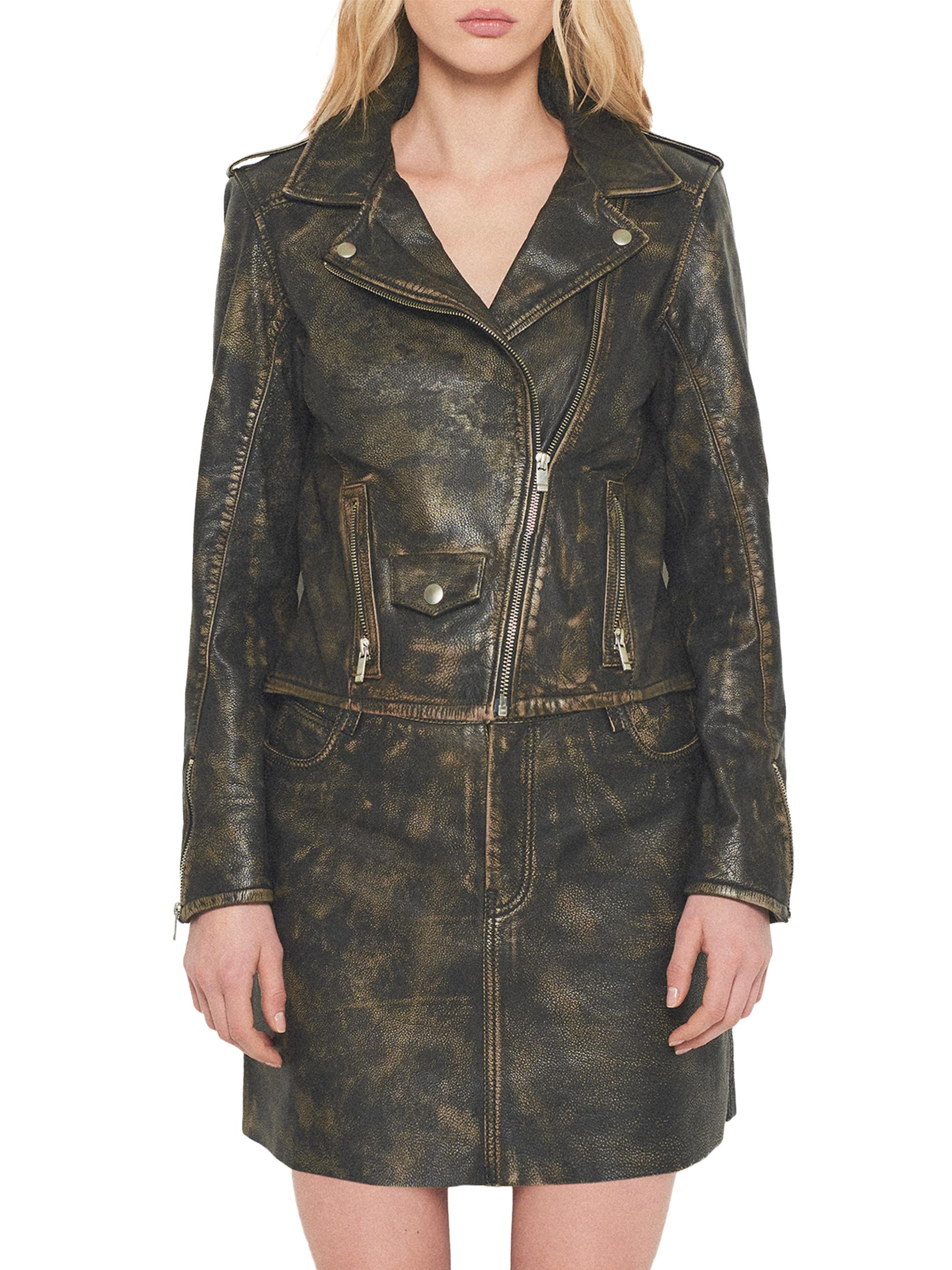 AS by DF Women's Bonnie Leather Jacket - Distressed Black