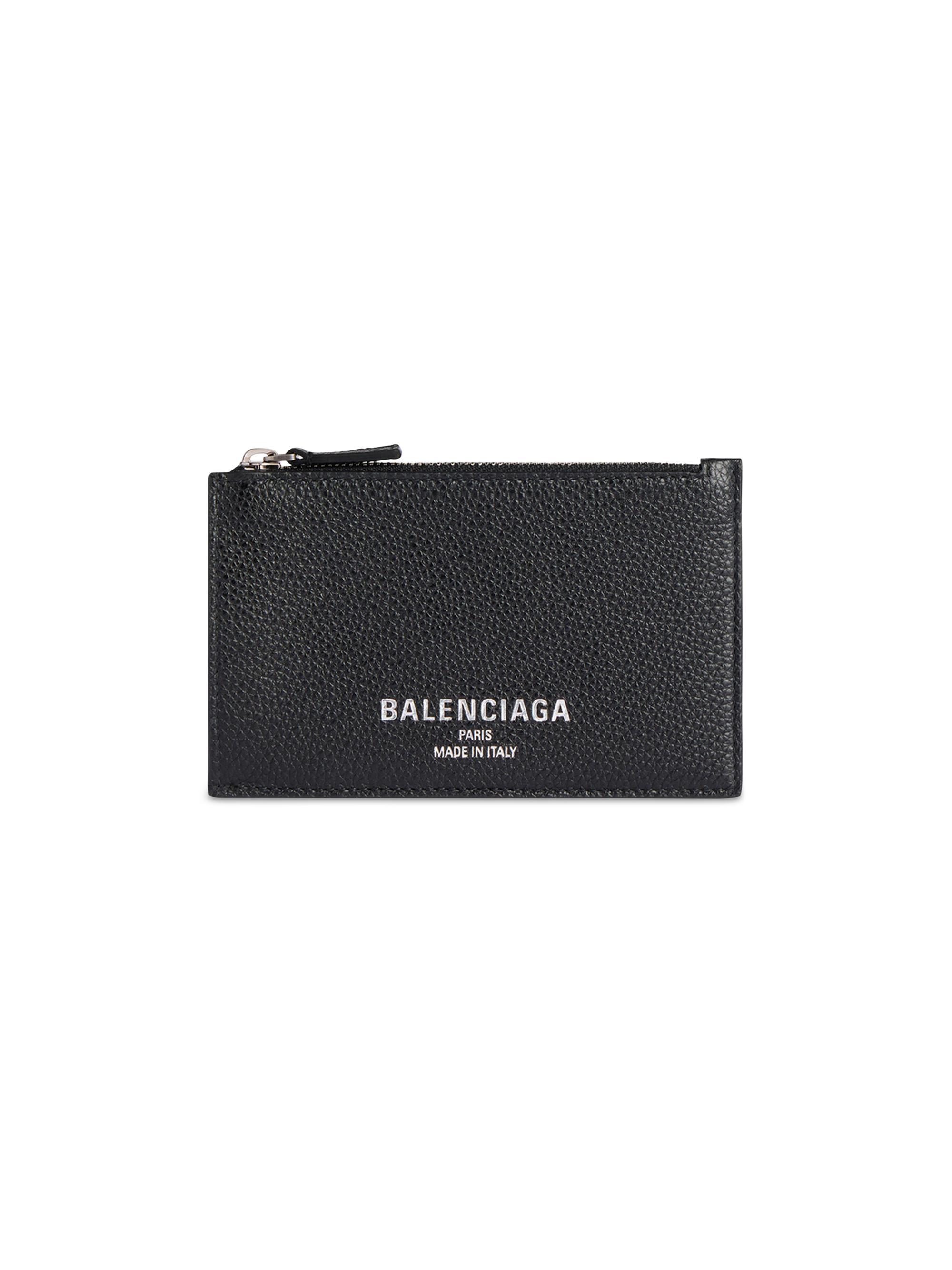 Balenciaga Men's Credit Long Coin and Card Holder - Black