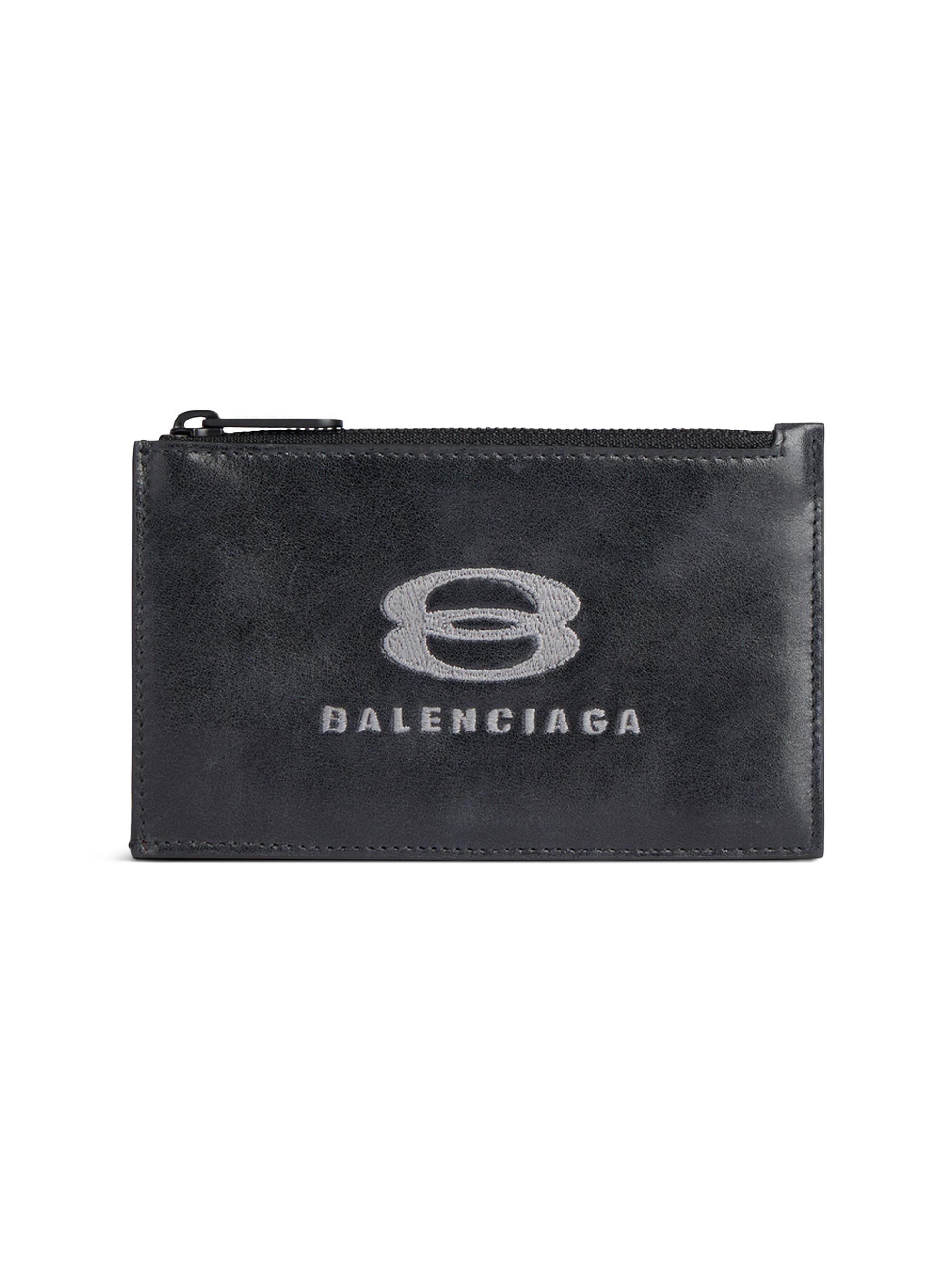 Balenciaga Men's Unity Long Coin and Card Holder - Black