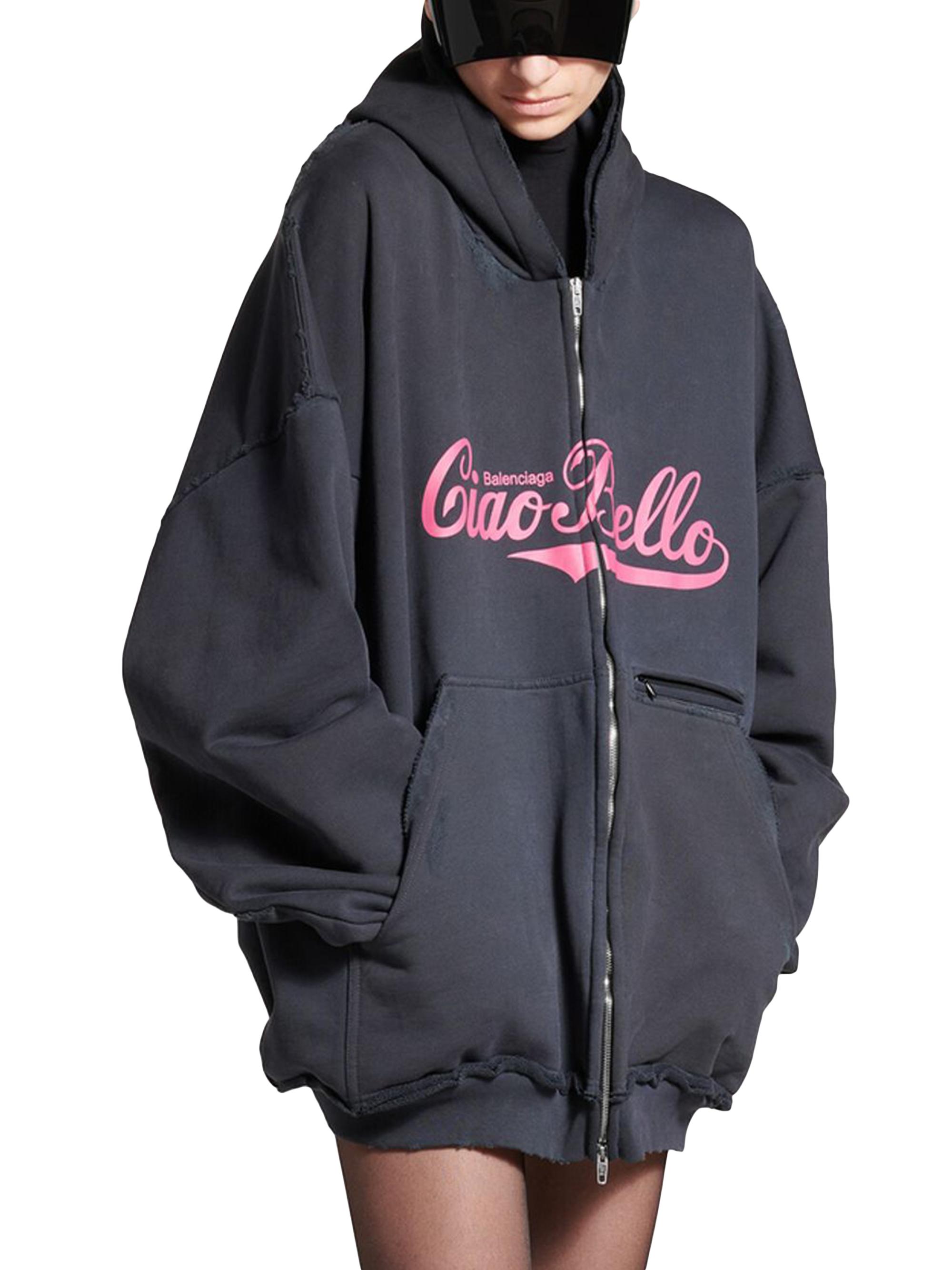 Balenciaga Ciao Bello Pulled Hoodie Large Fit | Saks Fifth