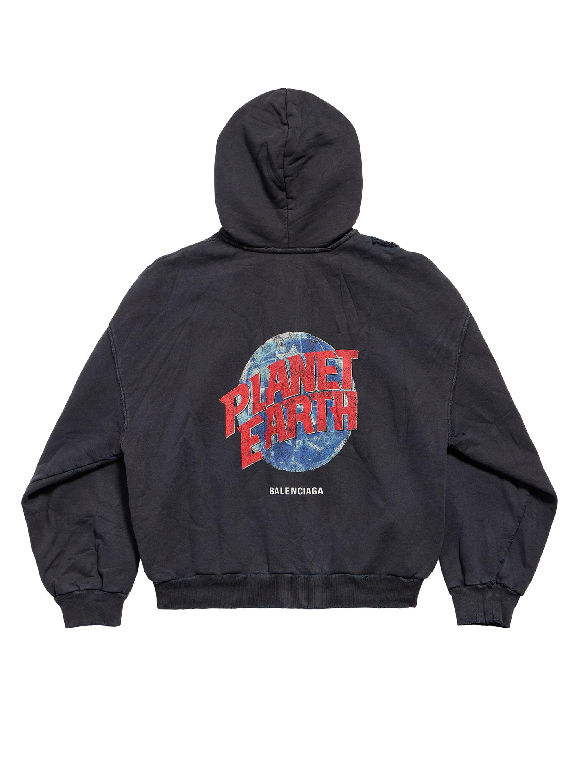 Balenciaga Planet Earth Zip-Up Hoodie Regular Fit | Saks