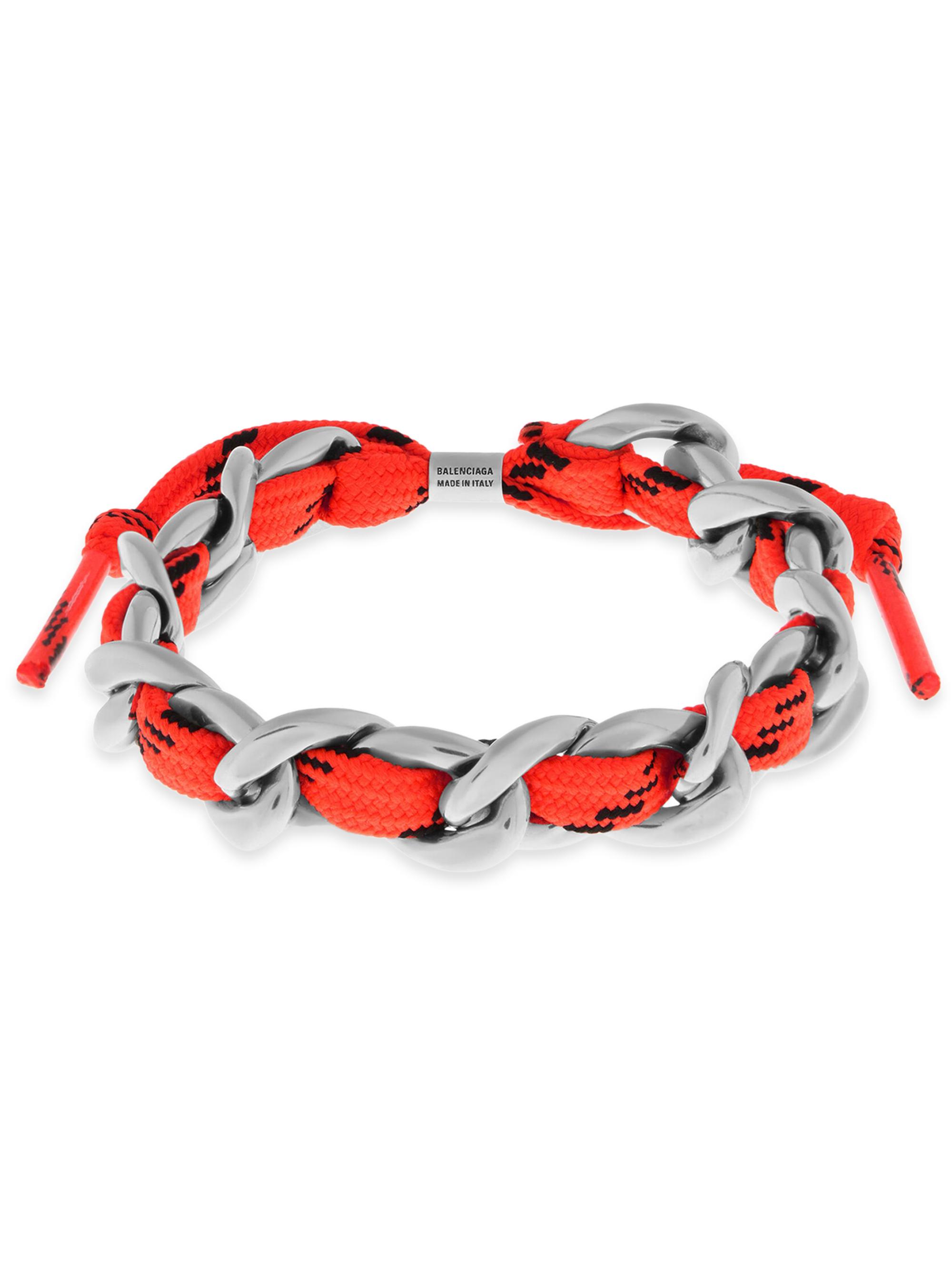 Balenciaga Men's Malibu Gourmette Bracelet - Neon Orange