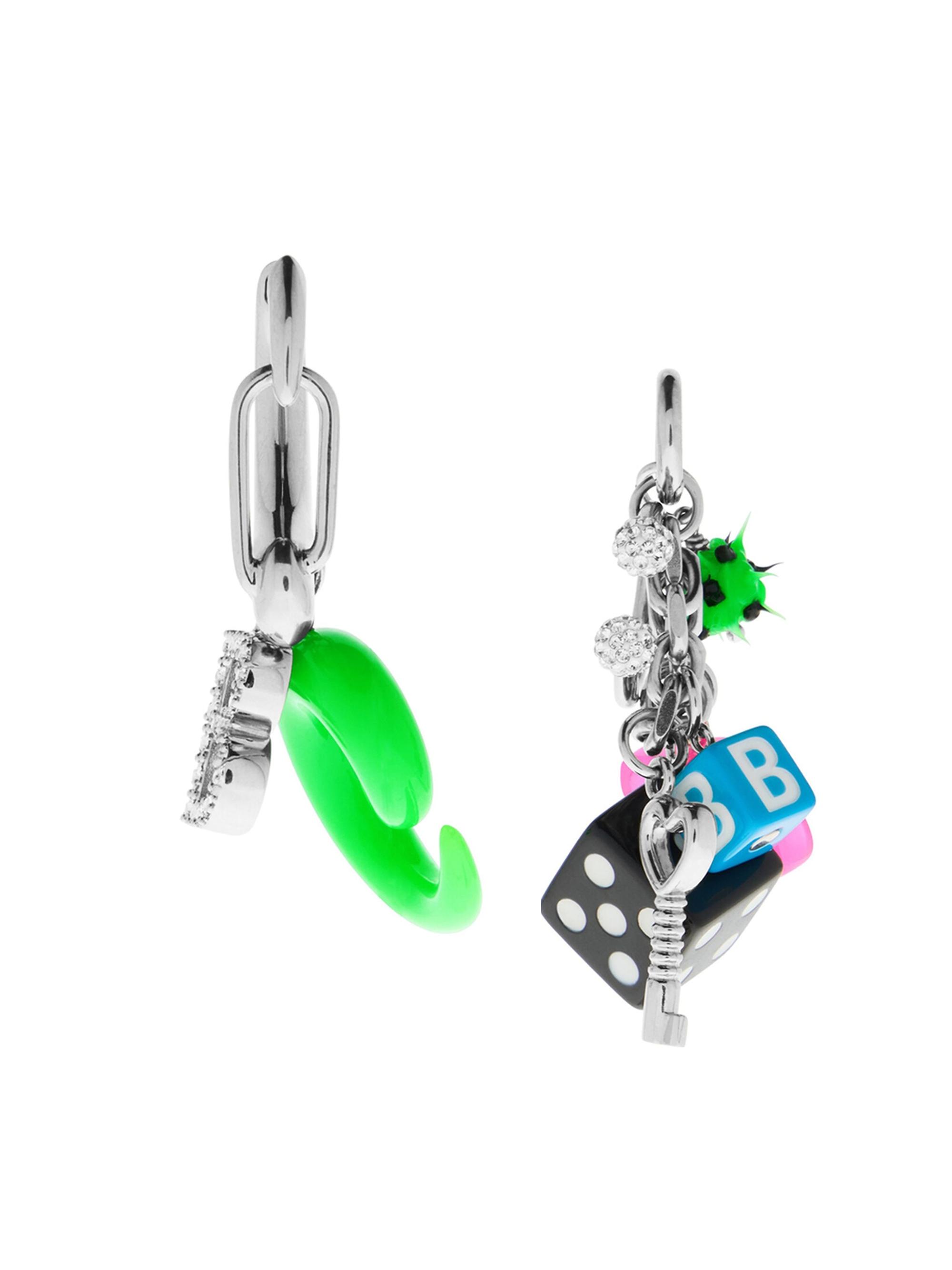 Balenciaga Women's Pigalle Collector Earring - Silver Multicolor