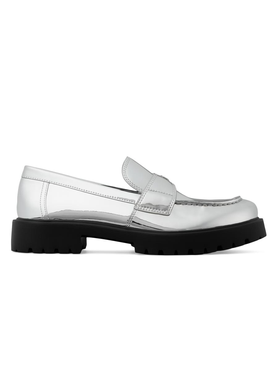 Tory Burch Women's Lug-sole Leather Loafers In Silver