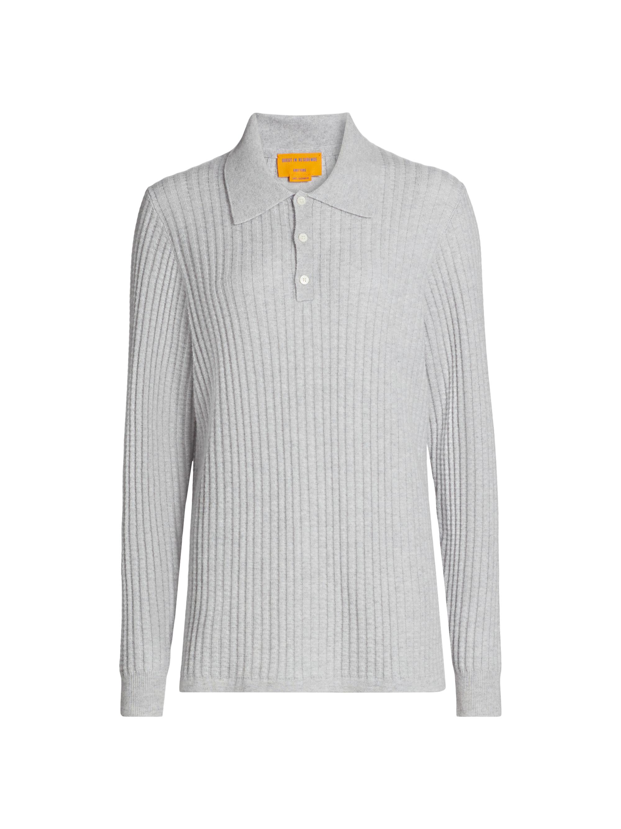 Guest in Residence Theo Waffle Cashmere Polo Sweater | Saks Fifth