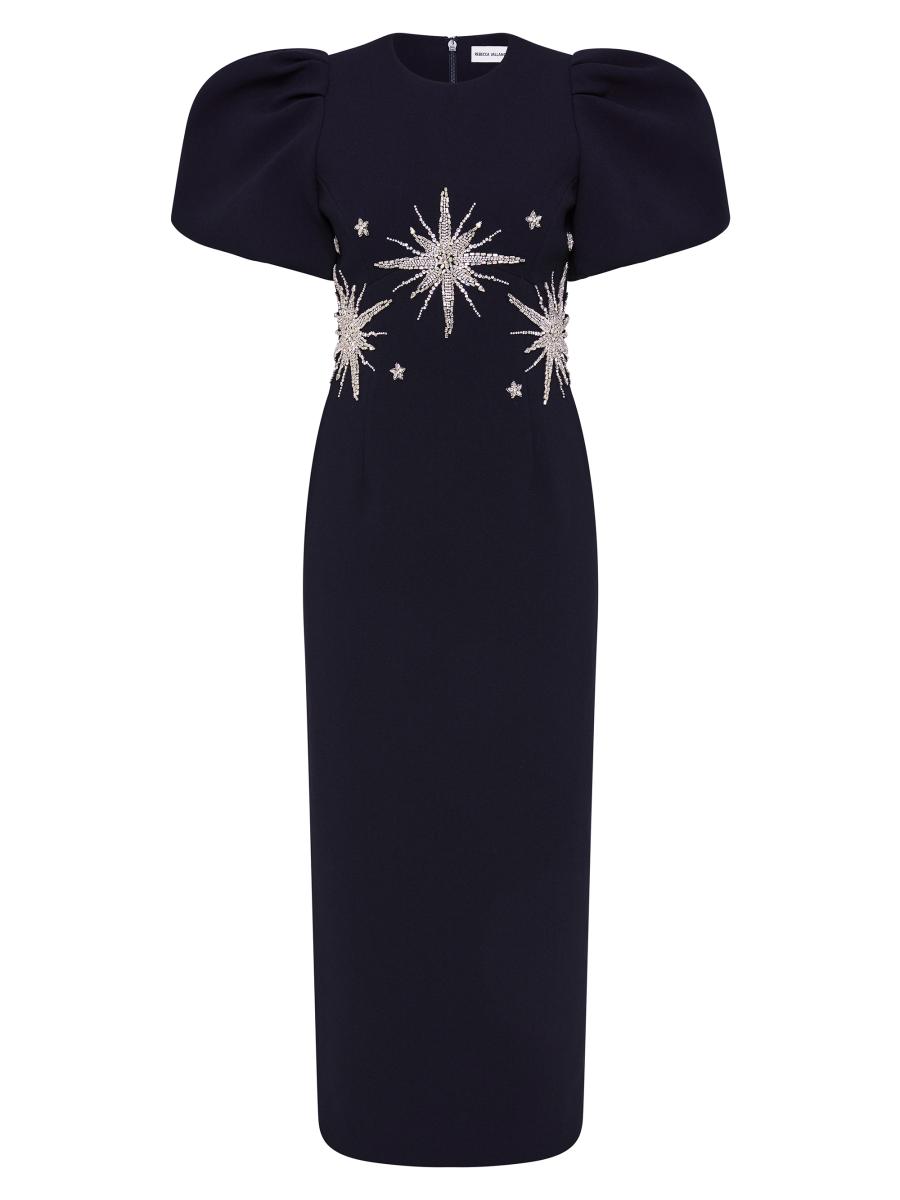 REBECCA VALLANCE 関税込 Crystalembellished velvet midi dress 0400021889569?wid=900