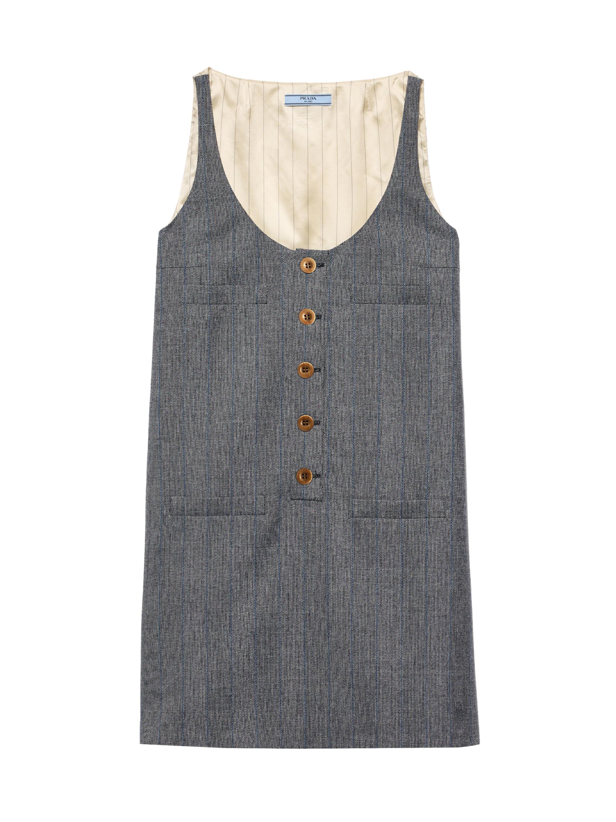 Prada Women's Pinstriped Mini-Dress - Grey