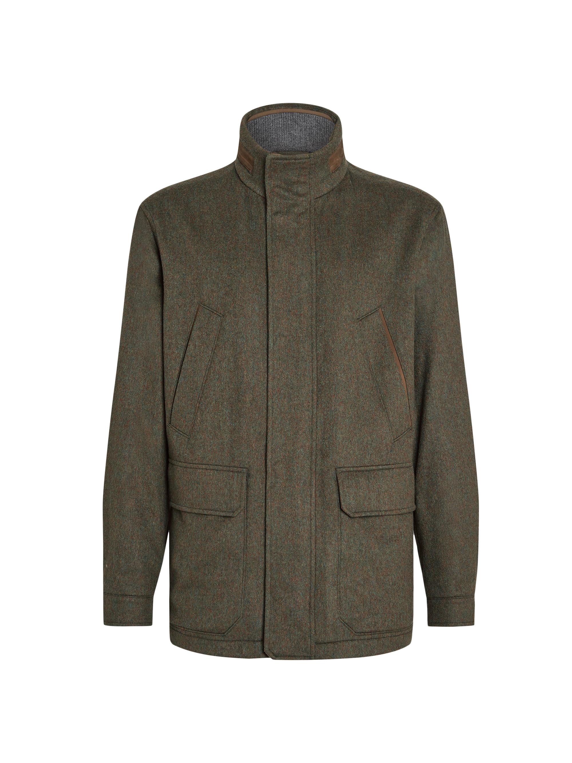 ZEGNA Men's Oasi Cashmere Elements Car Coat - Khaki Multimelange