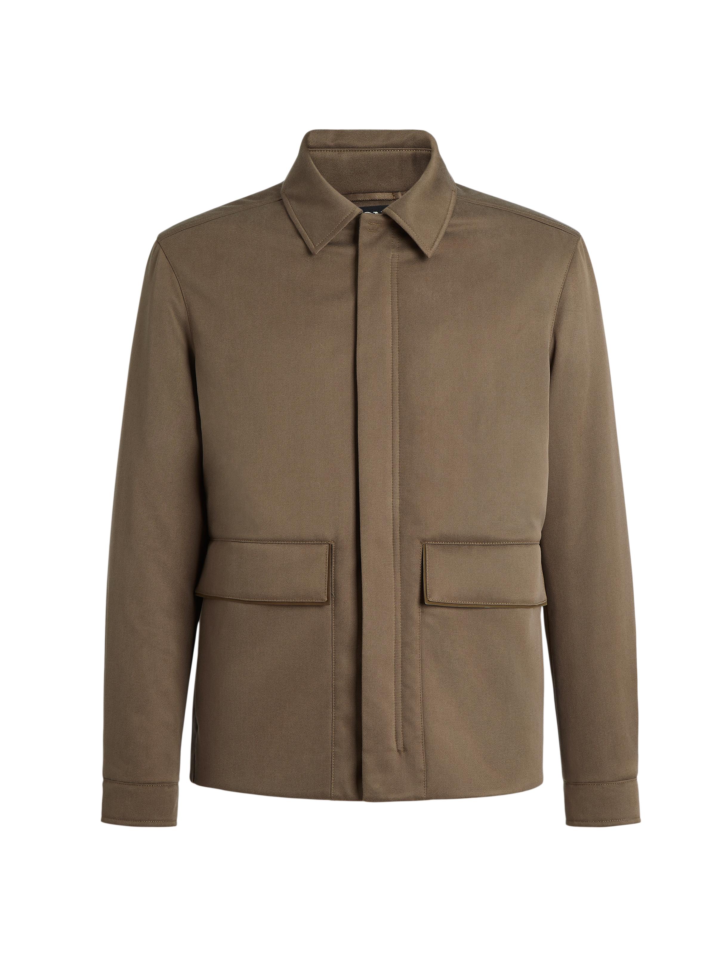 ZEGNA Men's Silk and Cashmere Blouson Jacket - Khaki