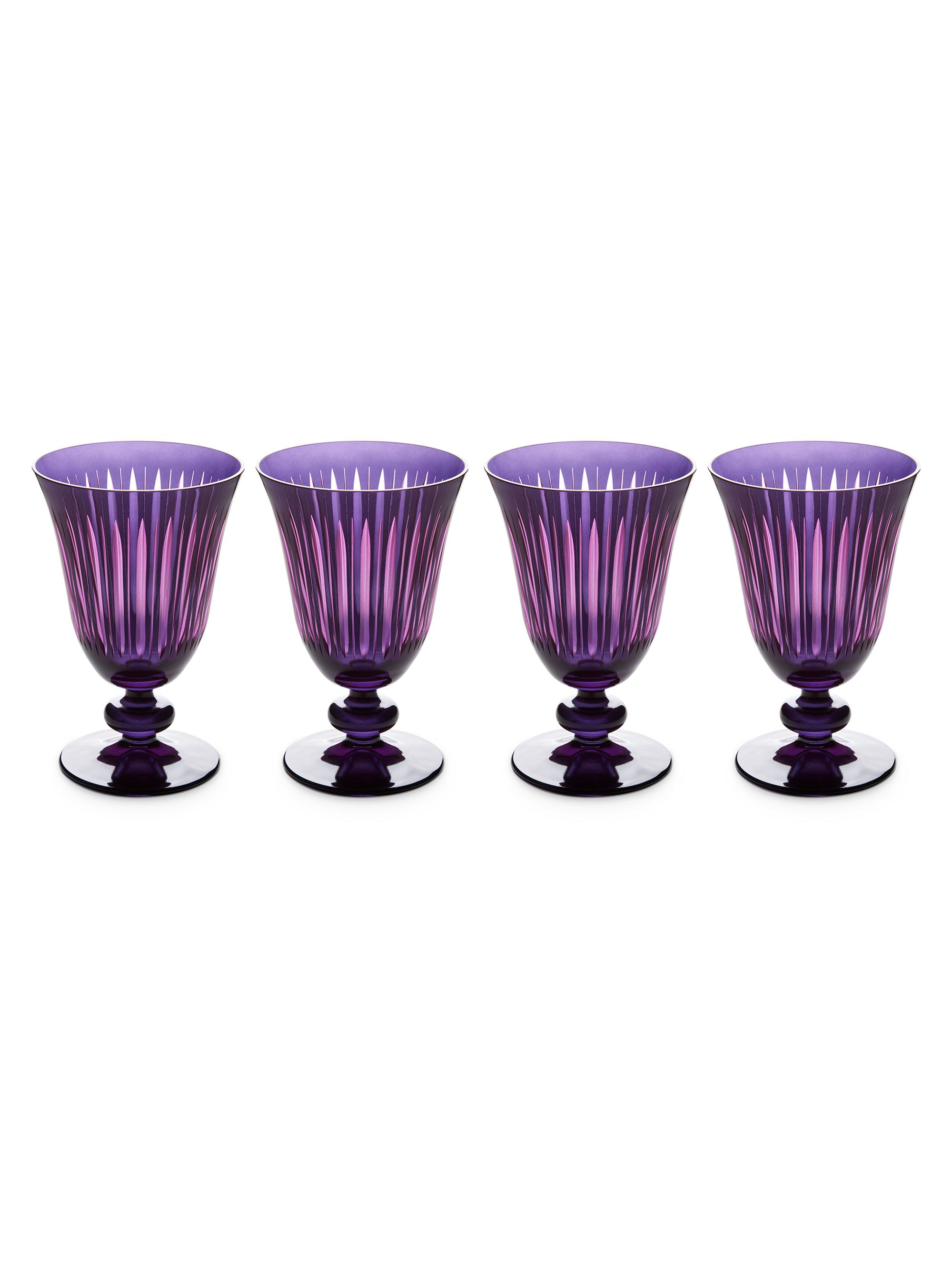 L'Objet Prism 4-Piece Wine Glass Set - Purple Lavender