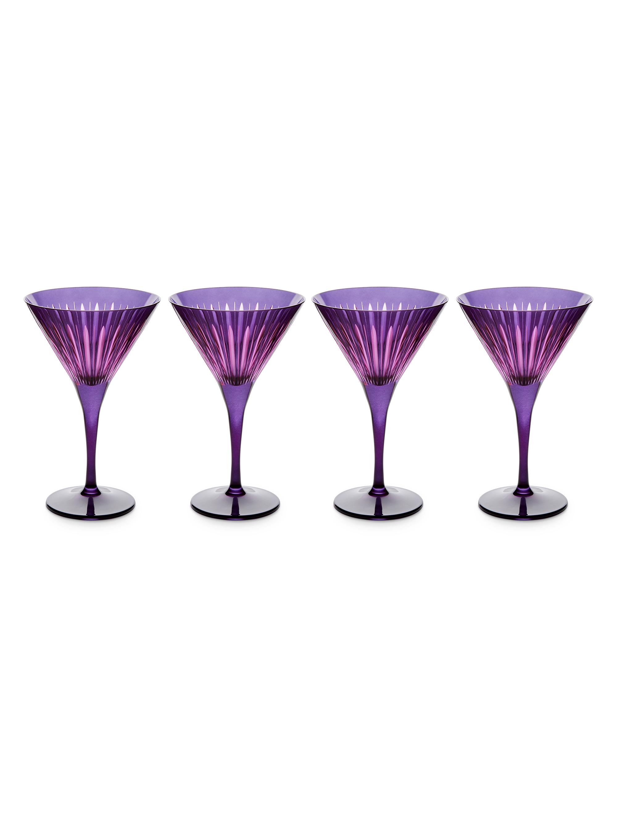 L'Objet Prism Martini Glasses 4-Piece Set - Purple Lavender