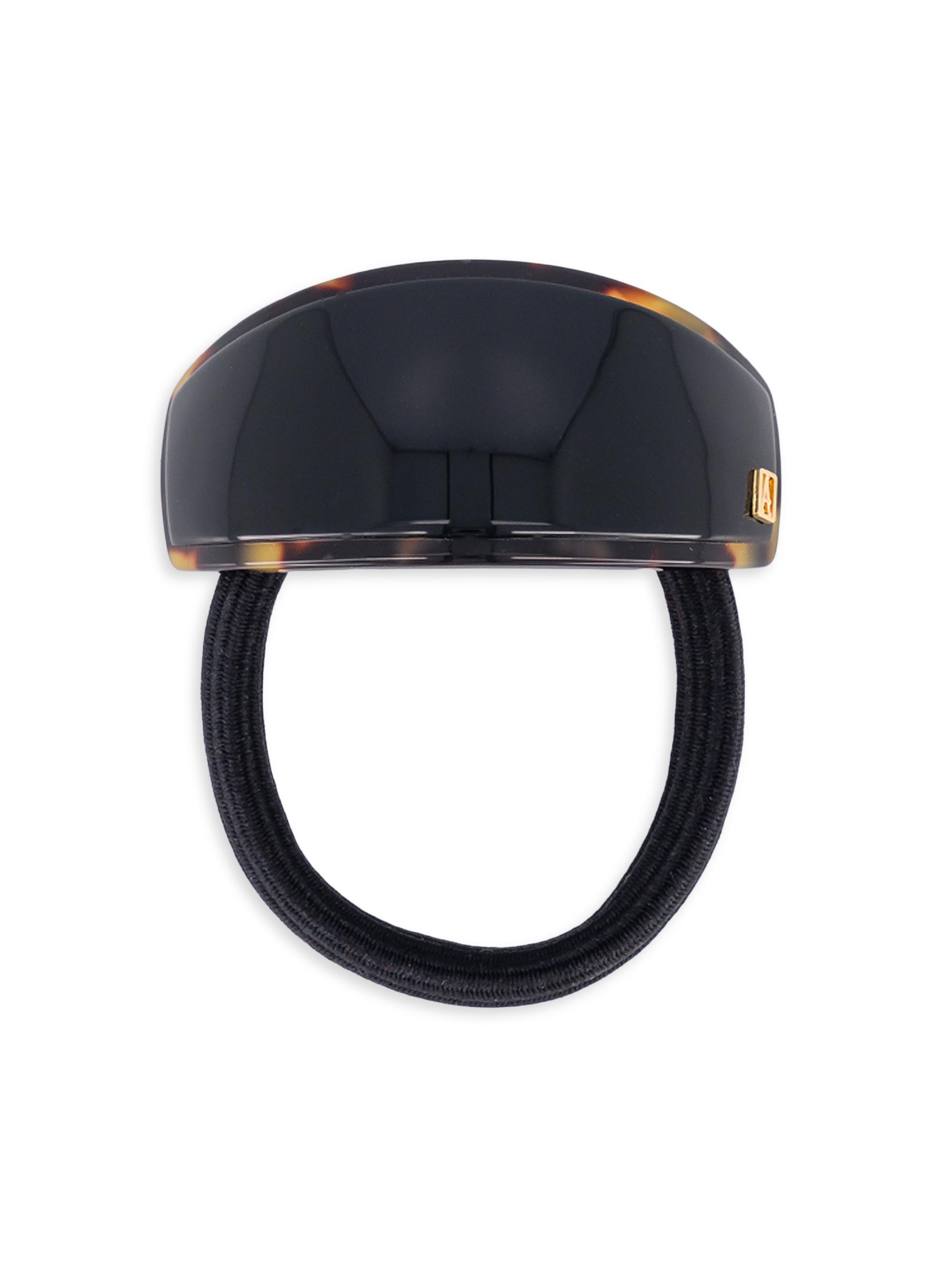 Alexandre de Paris Women's Timeless Les Liserai Notre Dame Tortoiseshell Hair Tie - Noir Tokyo