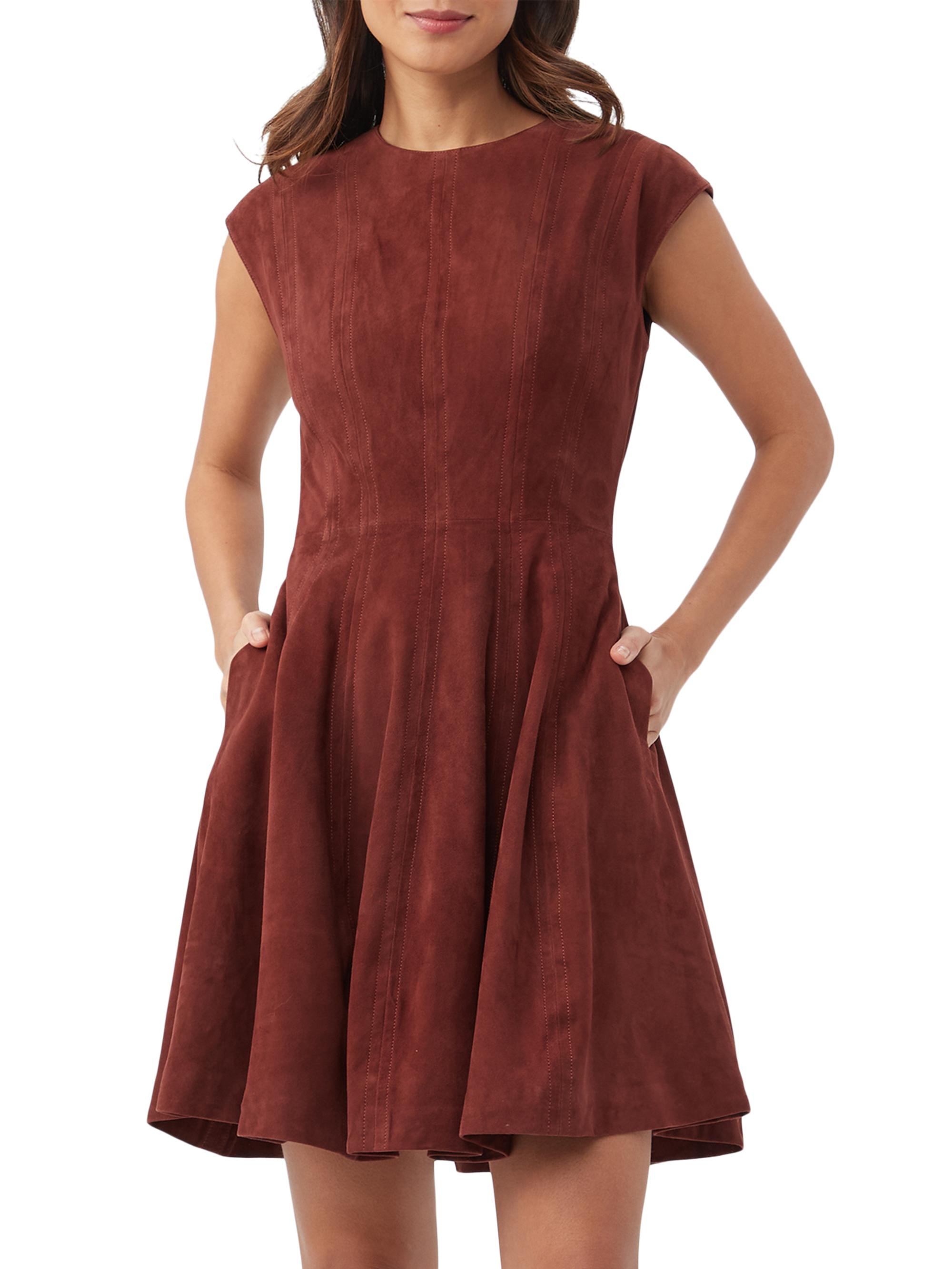 green emerald velvet dress Allegra K Women's Faux Suede Round Neck Elegant Long Sleeve Ruffle Dress  X-Small Army Green at Amazon Women's Clothing store