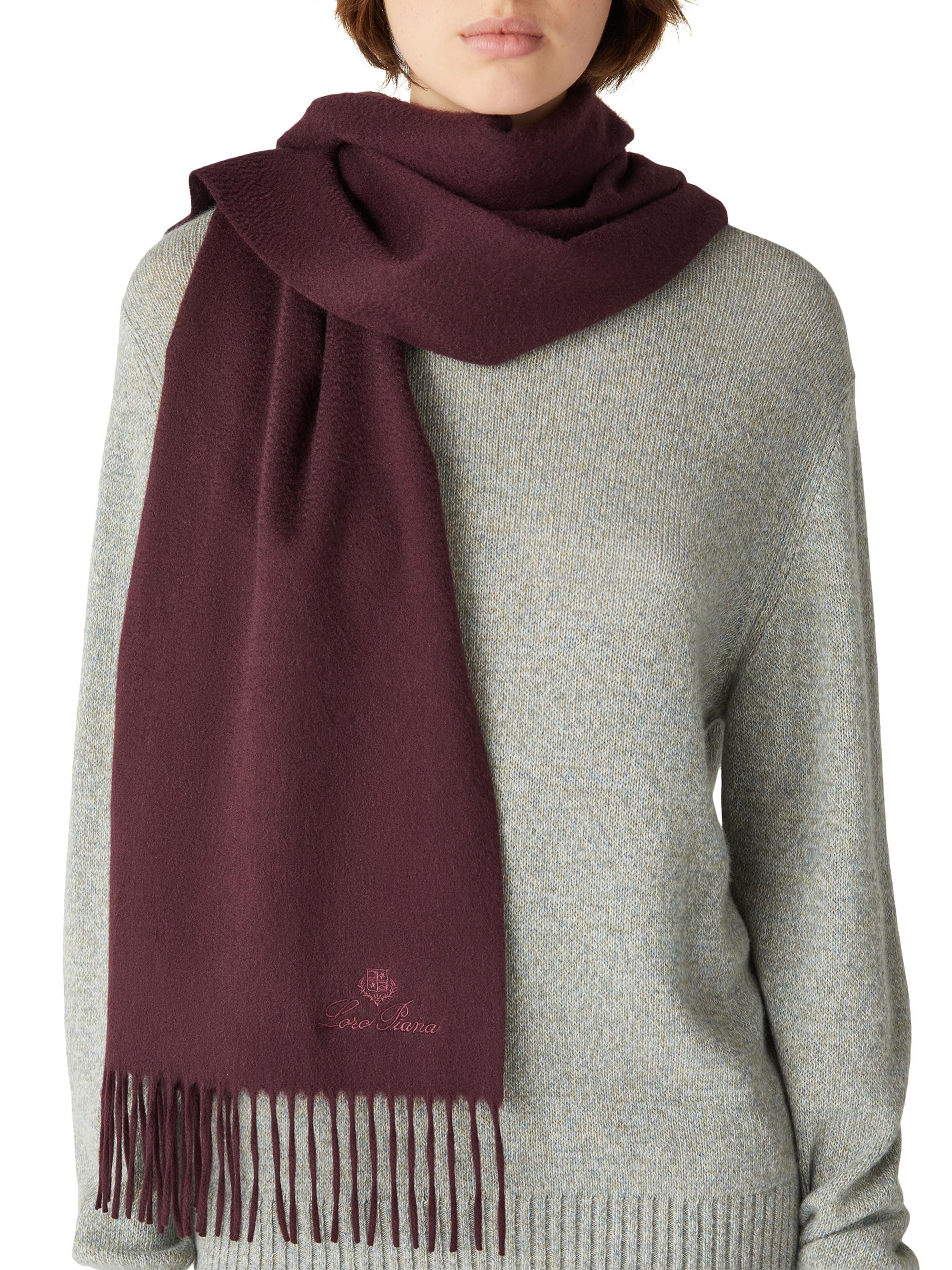 Loro Piana Women's Cashmere Fringe Maxi Scarf - Deep Burgundy