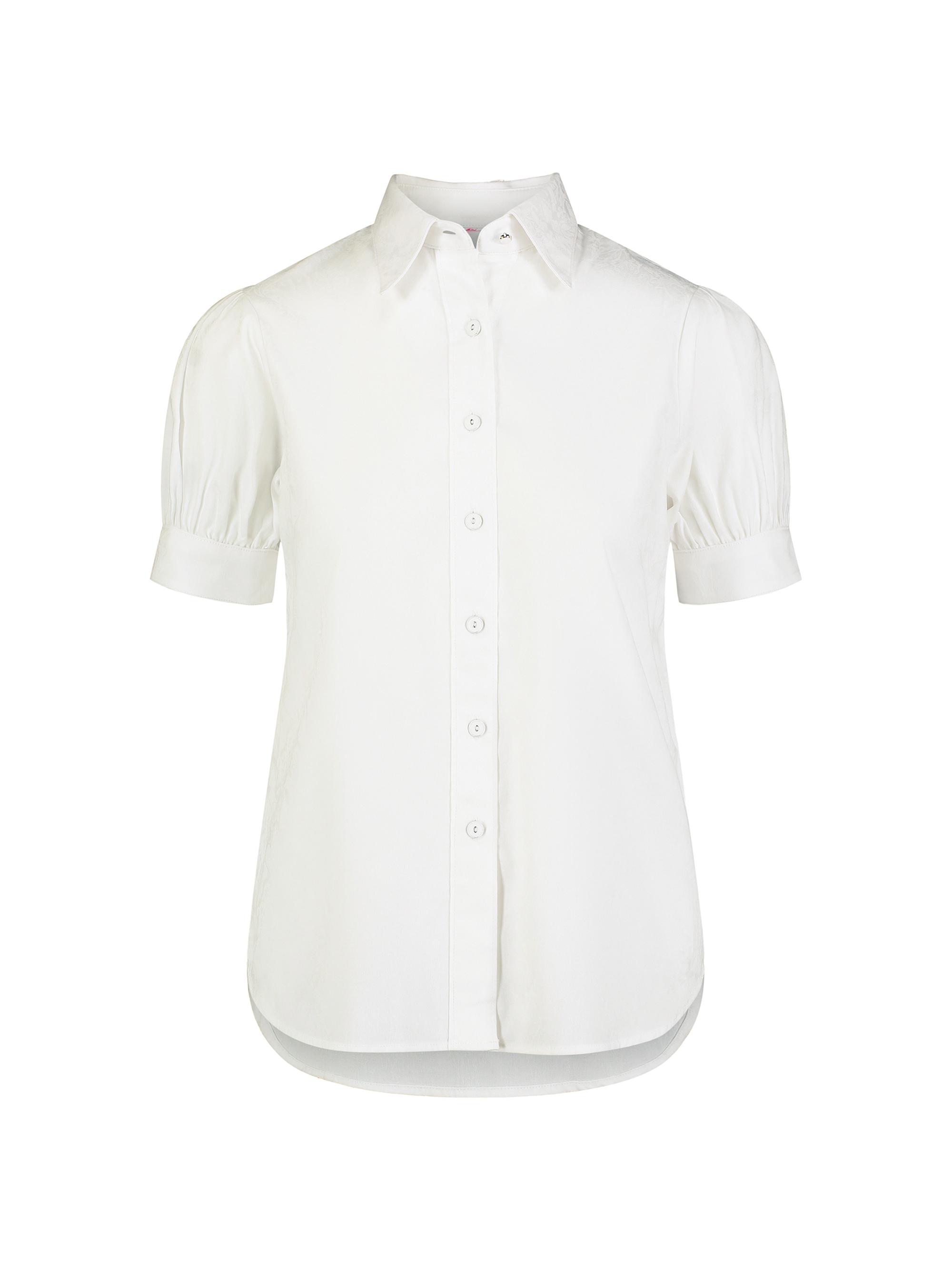 Robert Graham Women's Angie Stretch Cotton Short-Sleeve Shirt - White