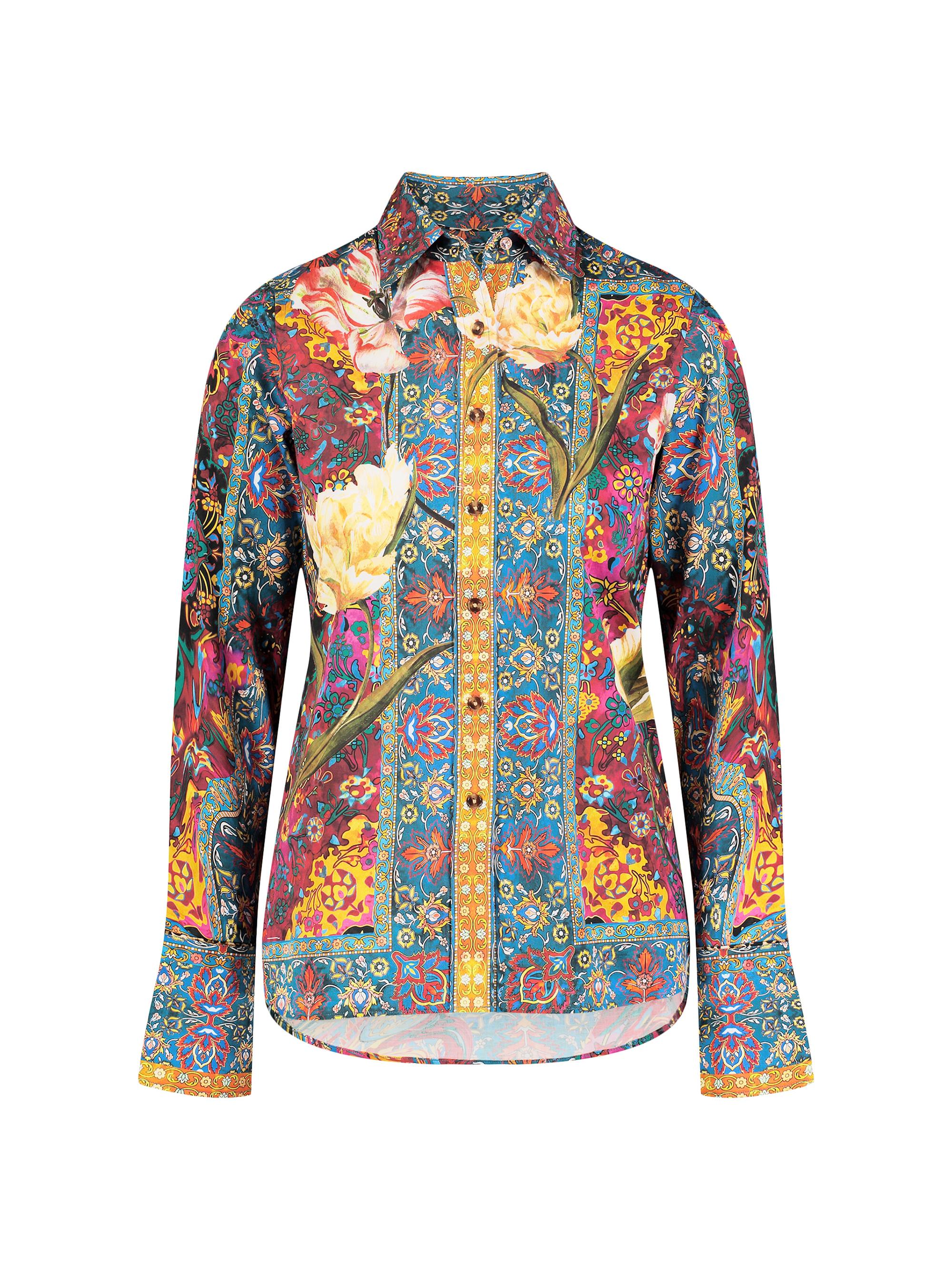 Robert Graham Women's Priscilla Printed Stretch-Cotton Long-Sleeve Shirt