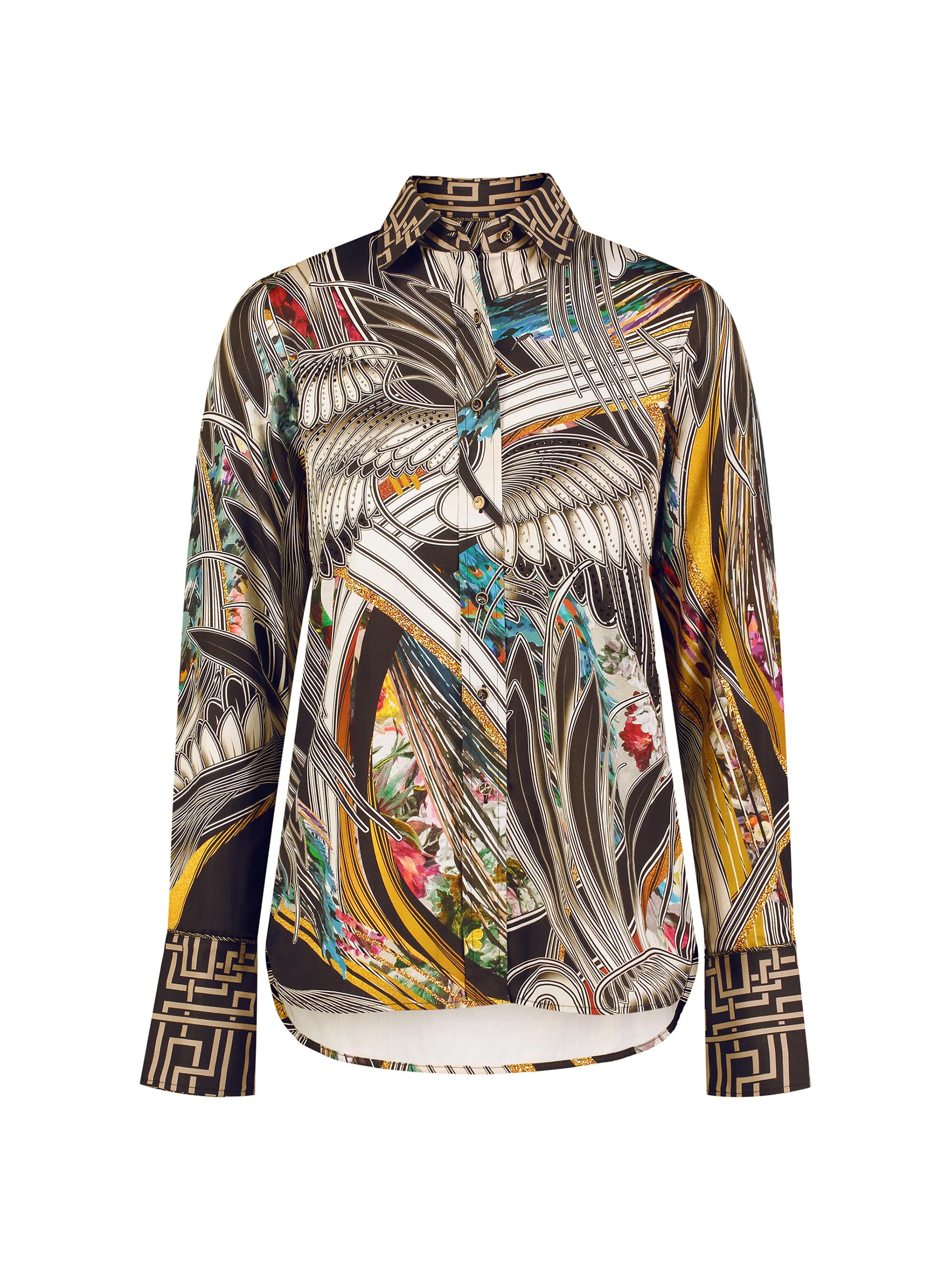 Robert Graham Women's Gilded Crane Cotton Long-Sleeve Shirt