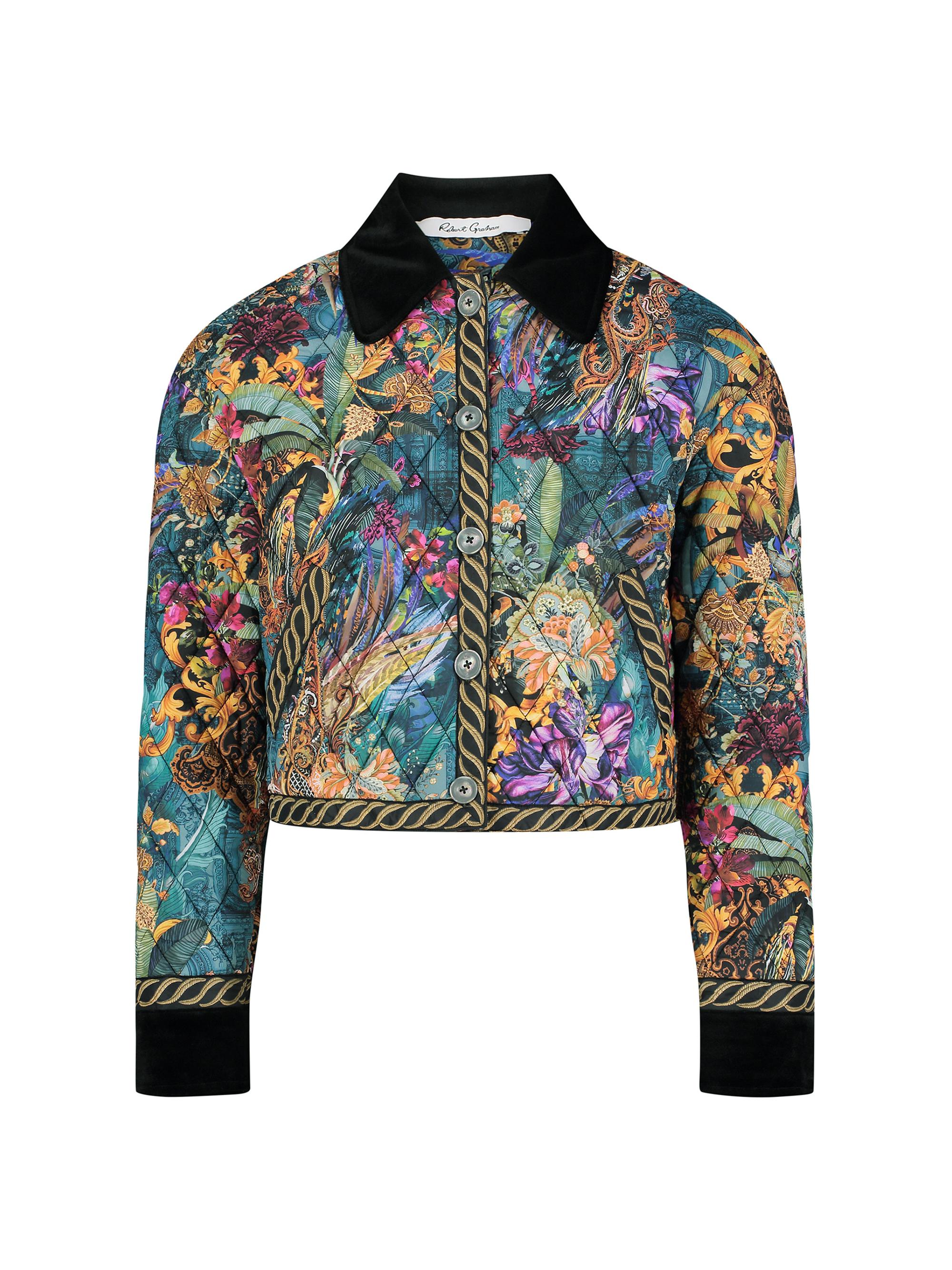 Robert Graham Women's Jessa Floral Quilted Cropped Jacket