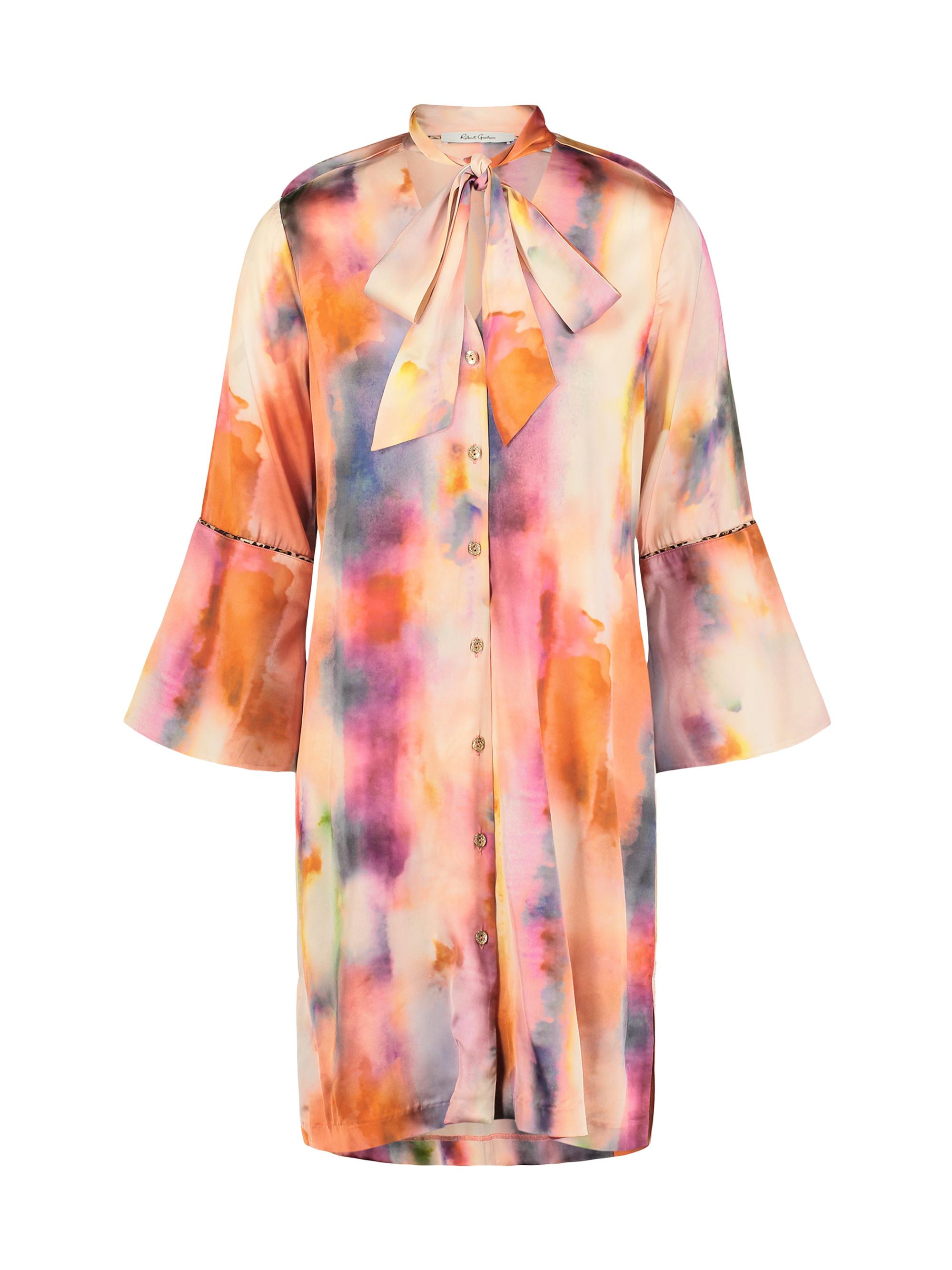 Robert Graham Women's Brenna Abstract Long-Sleeve Mini-Shirtdress